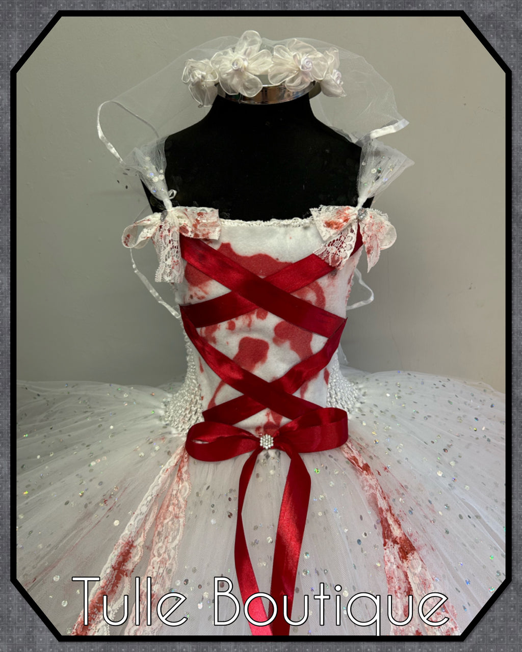 Girls toddlers zombie corpse bride tutu dress, ballgown, wedding fancy dress costume