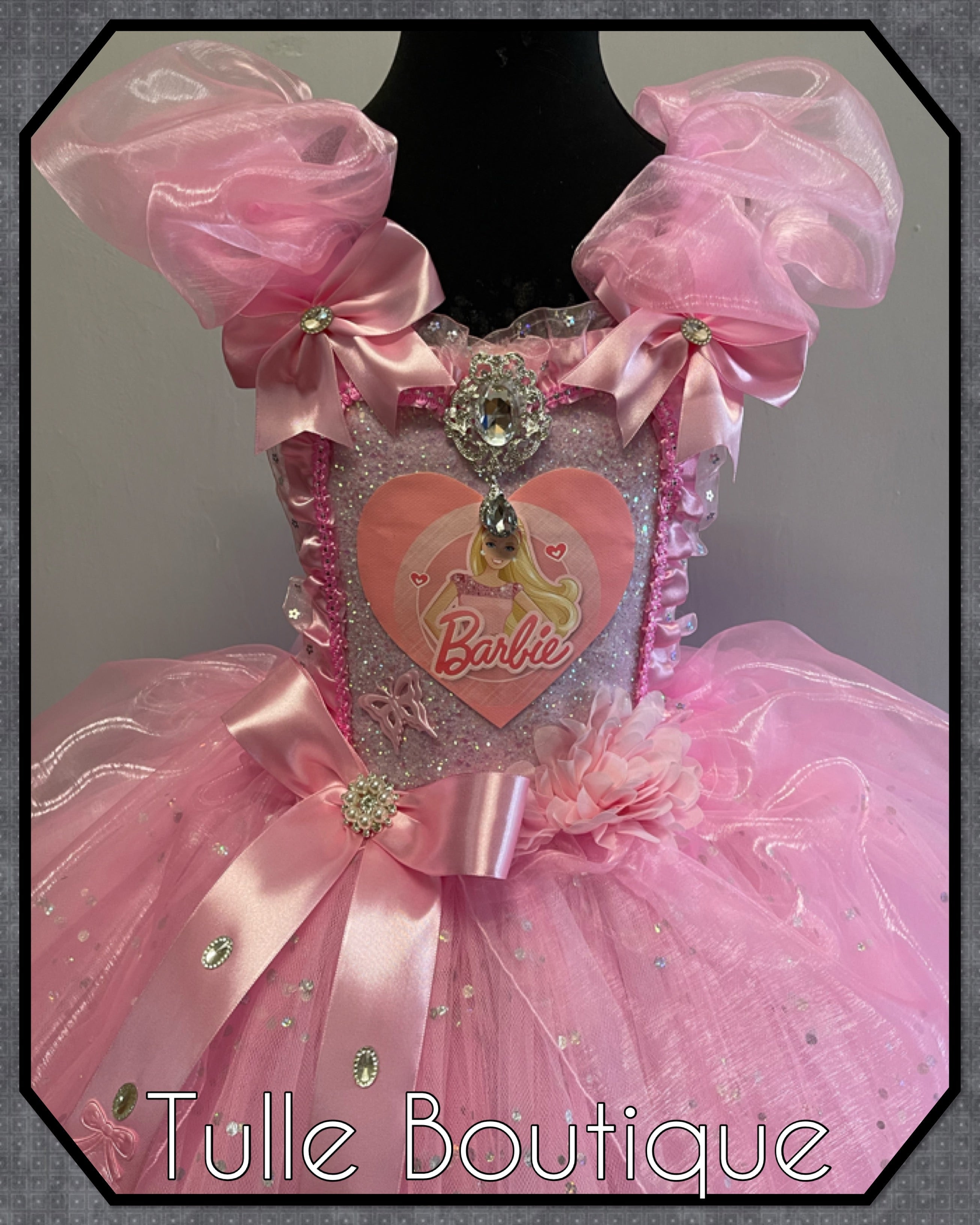 Girls toddlers Princess Barbie organza tutu dress, ballgown, fancy dress costume full length ballgown