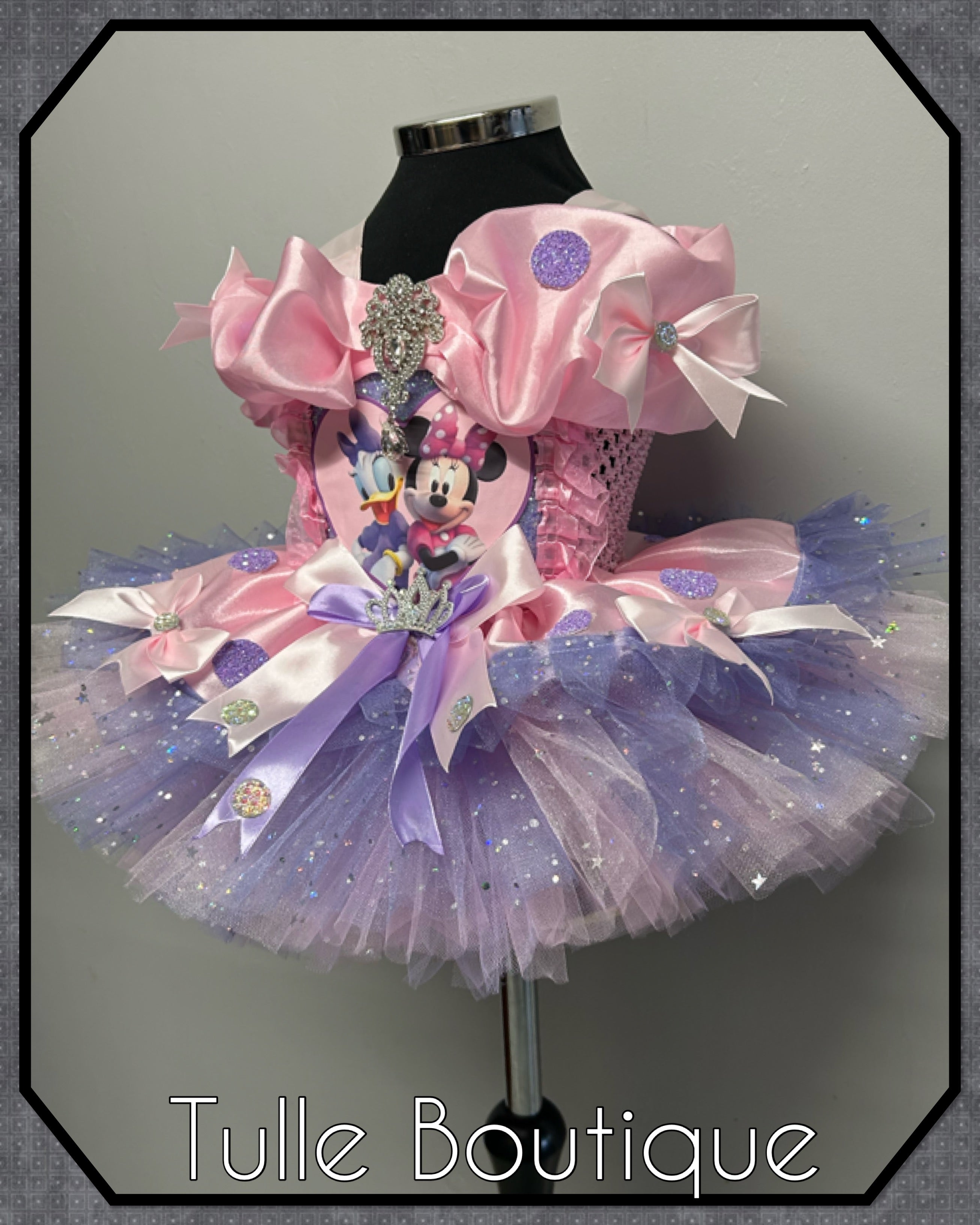 Girls toddlers Minnie Mouse and Daisy Duck tutu dress, birthday ballgown, fancy dress costume