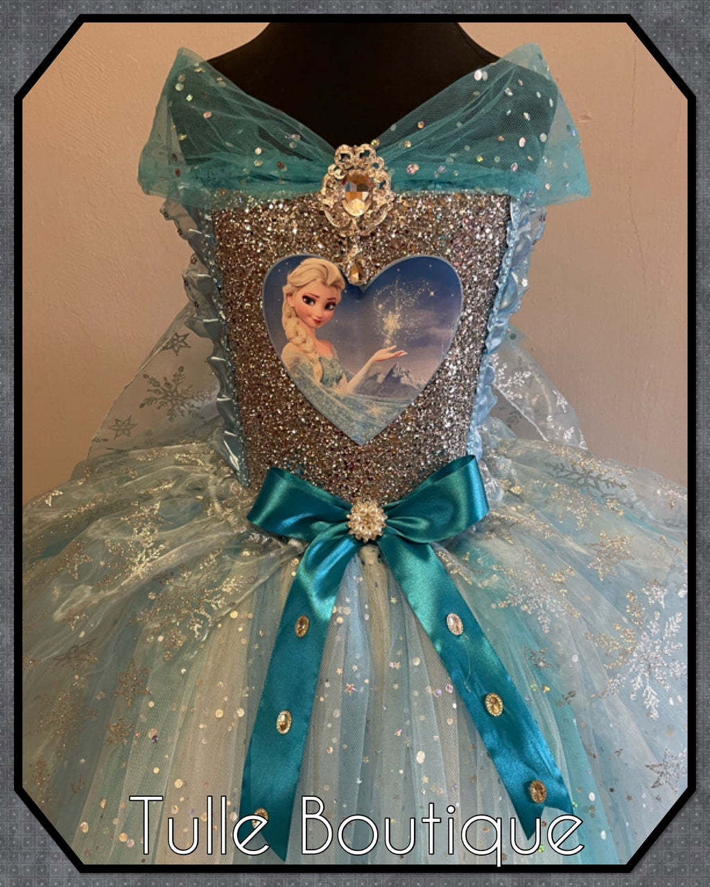 Girls toddlers Princess Elsa frozen tutu dress, ballgown, fancy dress costume full length