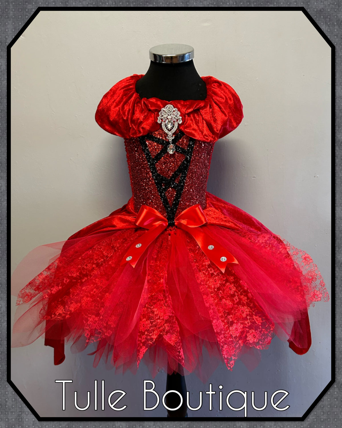 Girls toddlers Red Devil tutu birthday party dress,ballgown, fancy dress costume