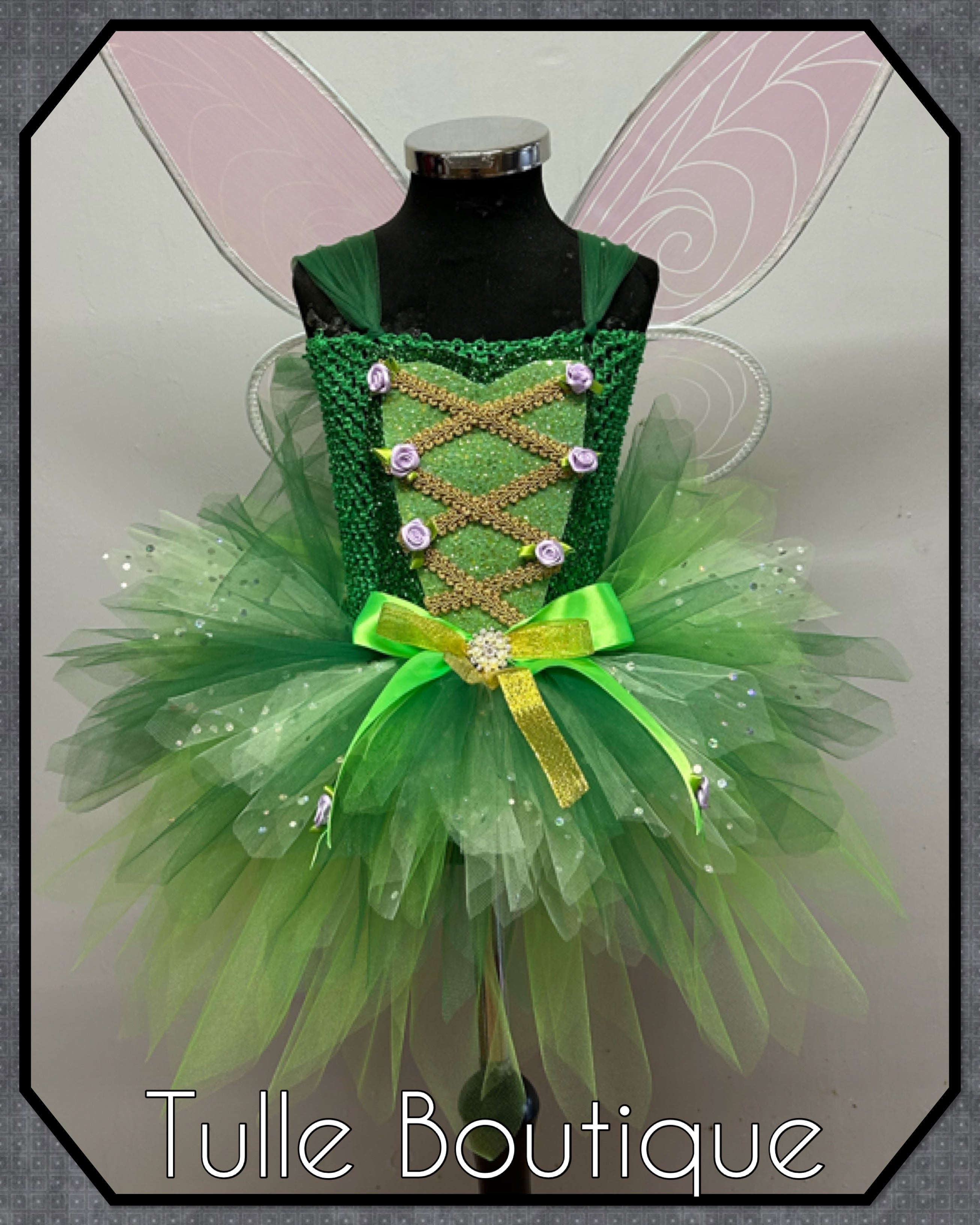 Girls toddlers Tinkerbell green  tutu dress, ballgown, fancy dress costume