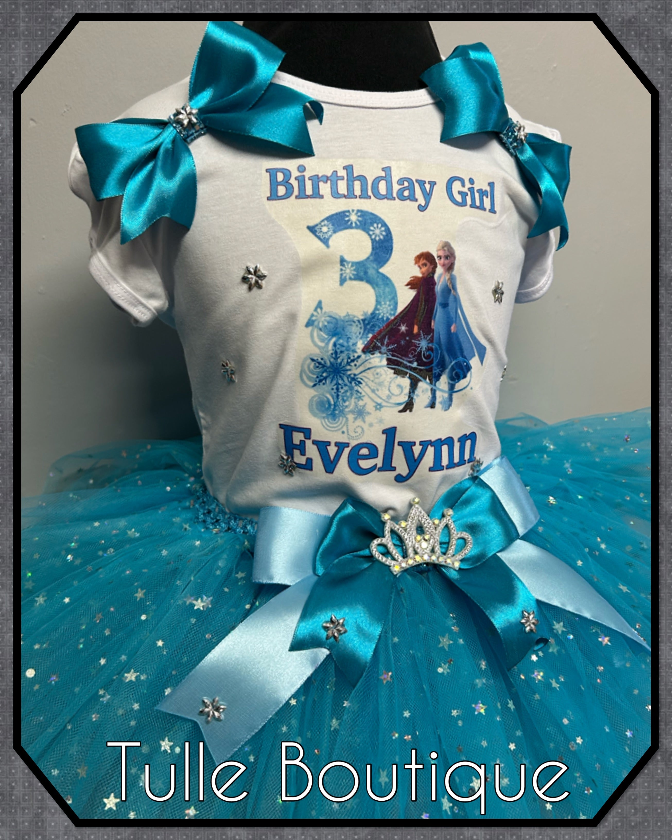 Girls toddlers Elsa and Anna Frozen birthday tutu outfit fancy dress costume