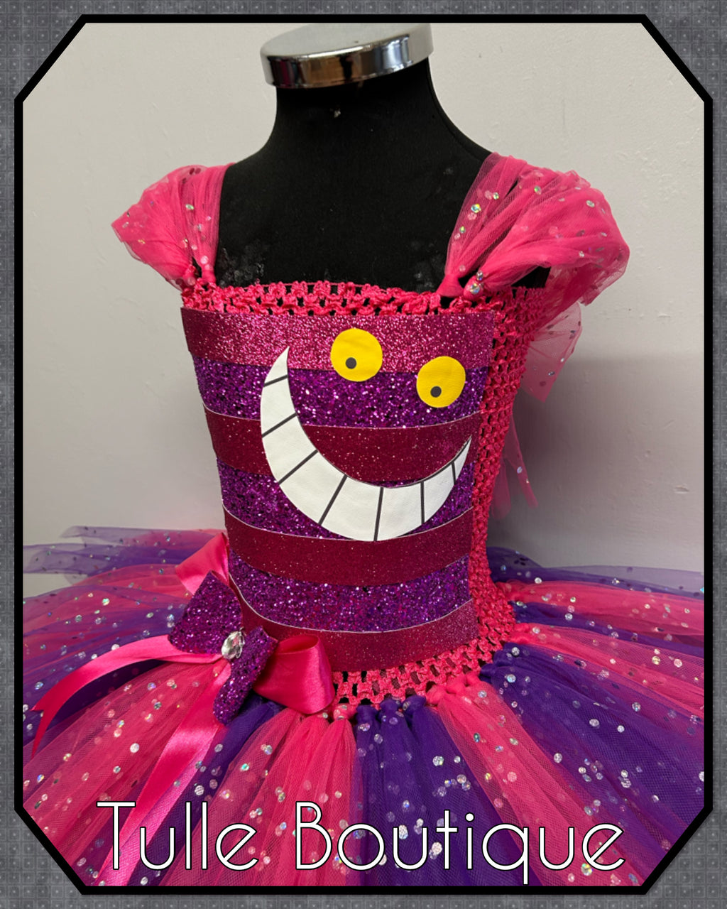 Girls toddlers Cheshire Cat tutu dress, ballgown, Alice in wonderland fancy dress costume
