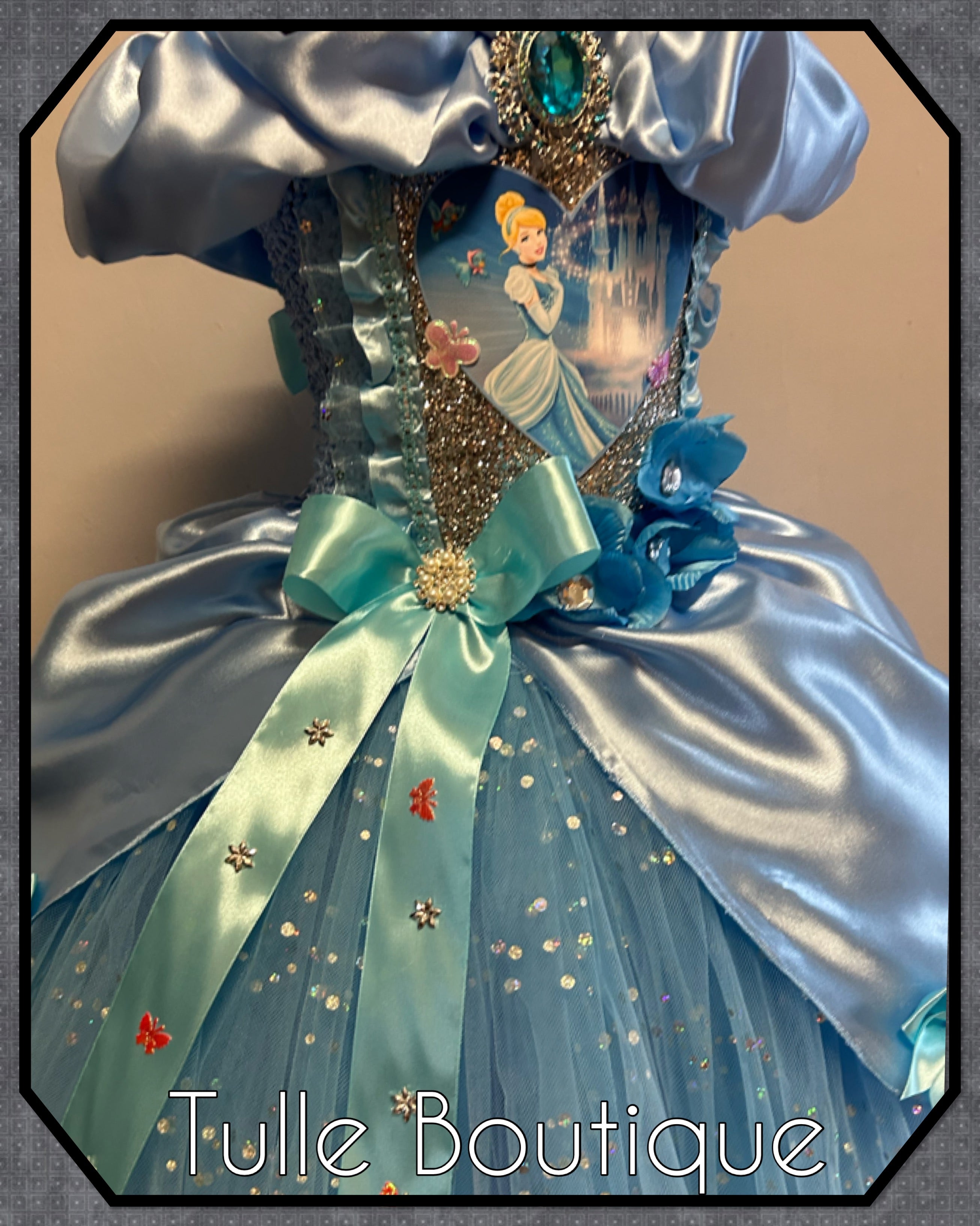 Girls toddlers Princess Cinderella baby blue tutu dress, ballgown, fancy dress costume full length