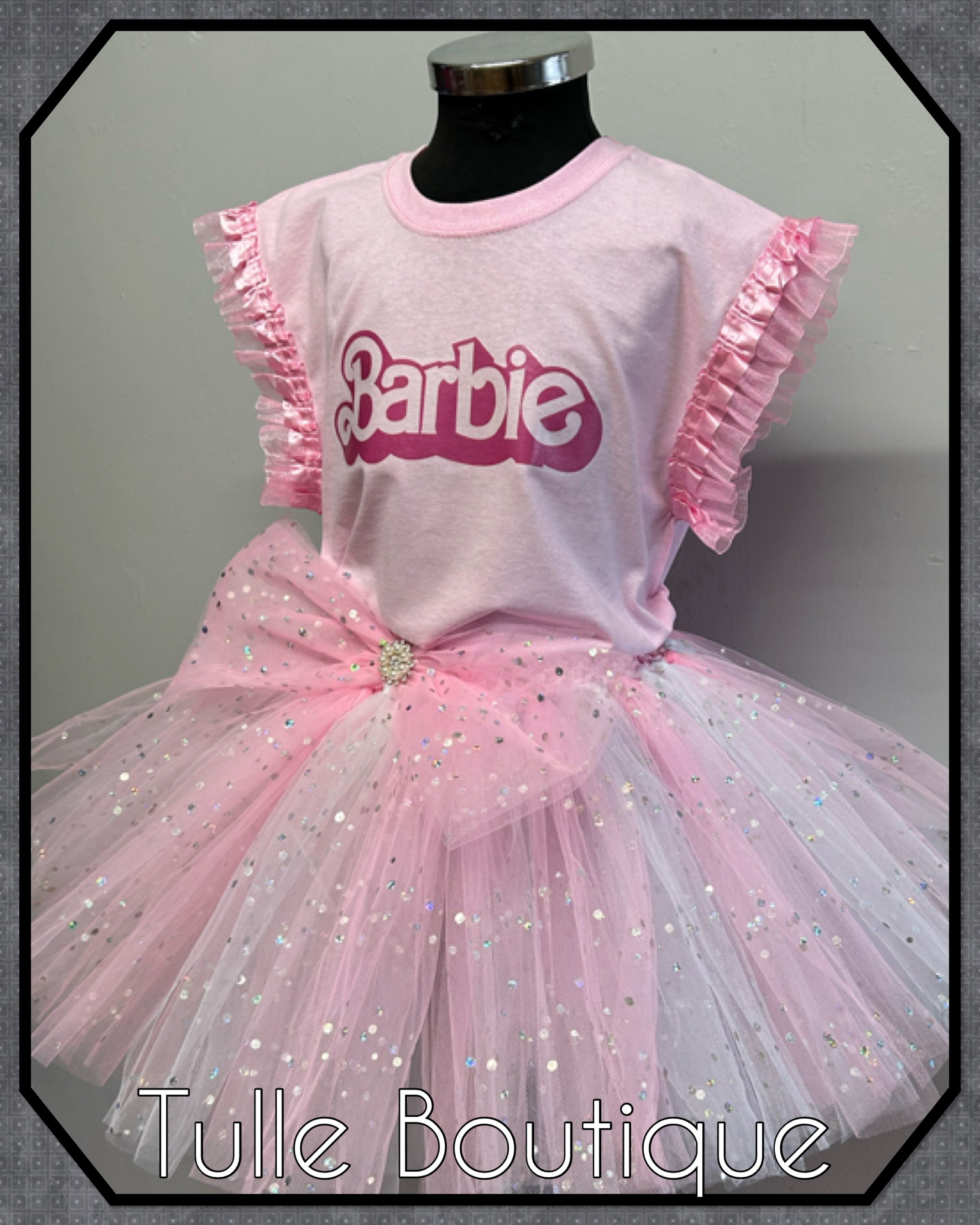 Girls toddlers Barbie birthday tutu outfit fancy dress costume