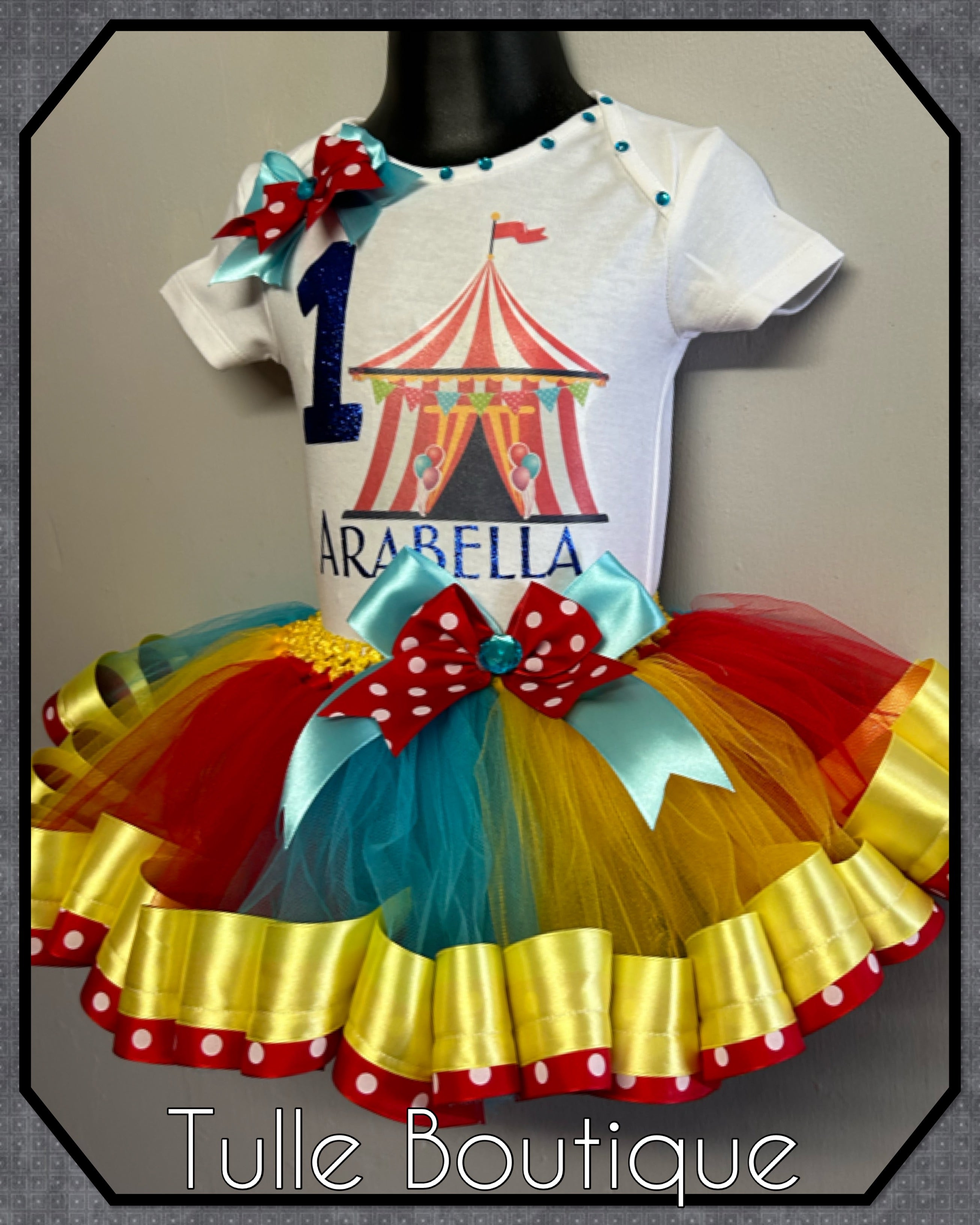 Girls toddlers Circus birthday tutu outfit fancy dress costume