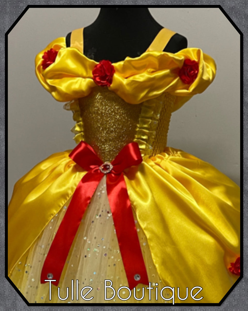 Girls toddlers Beauty and the beast Princess Belle tutu dress, ballgown, fancy dress costume full length