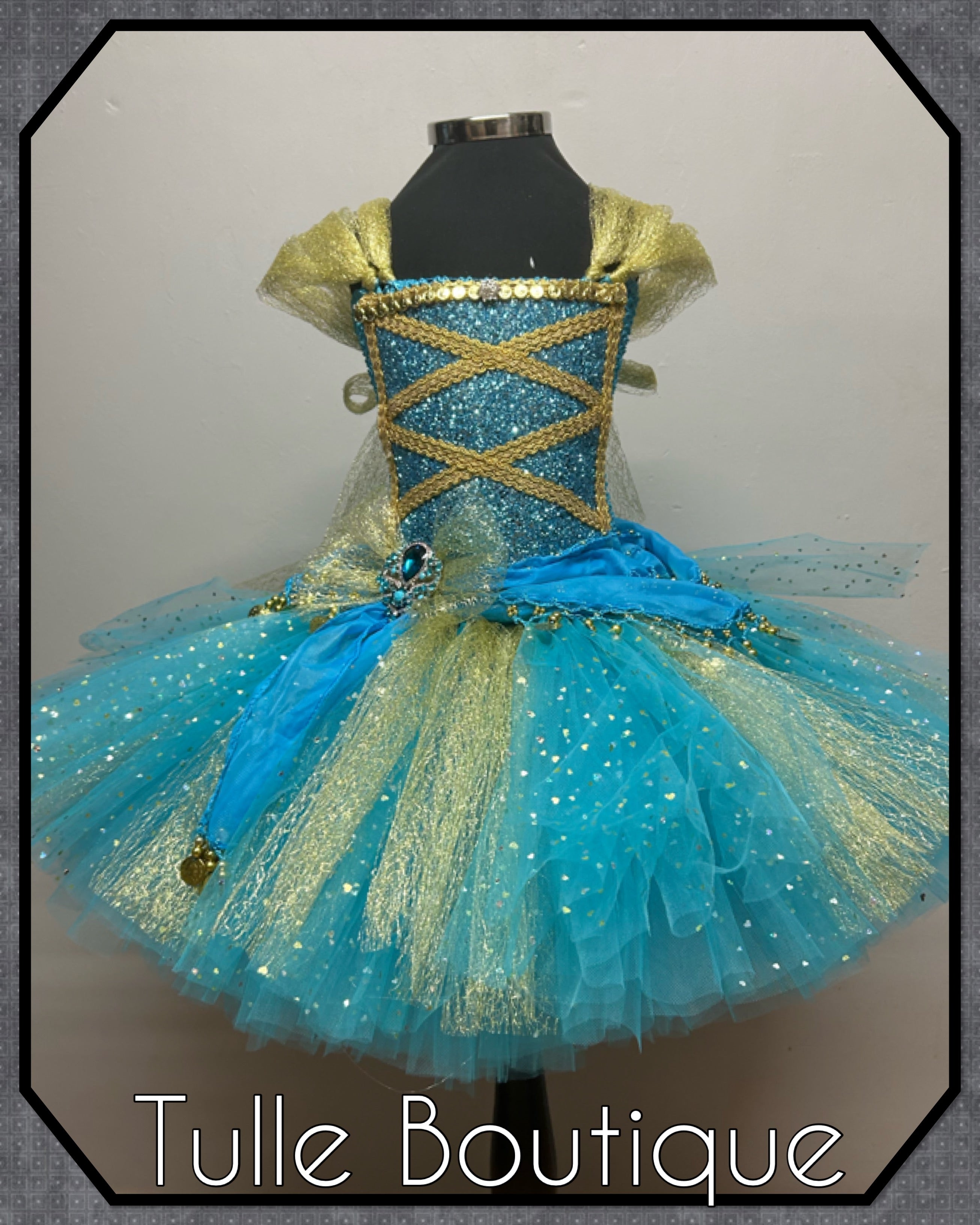 Girls toddlers Princess Jasmine tutu dress, Aladdin ballgown, fancy dress costume