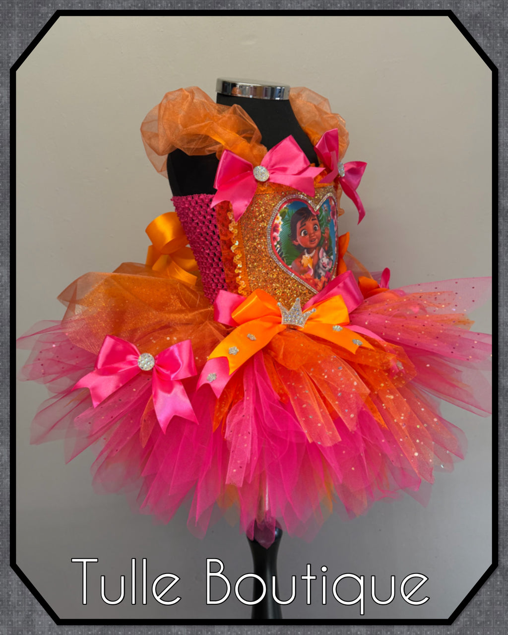 Girls toddlers young baby Moana tutu birthday party dress,ballgown, tropical fancy dress costume