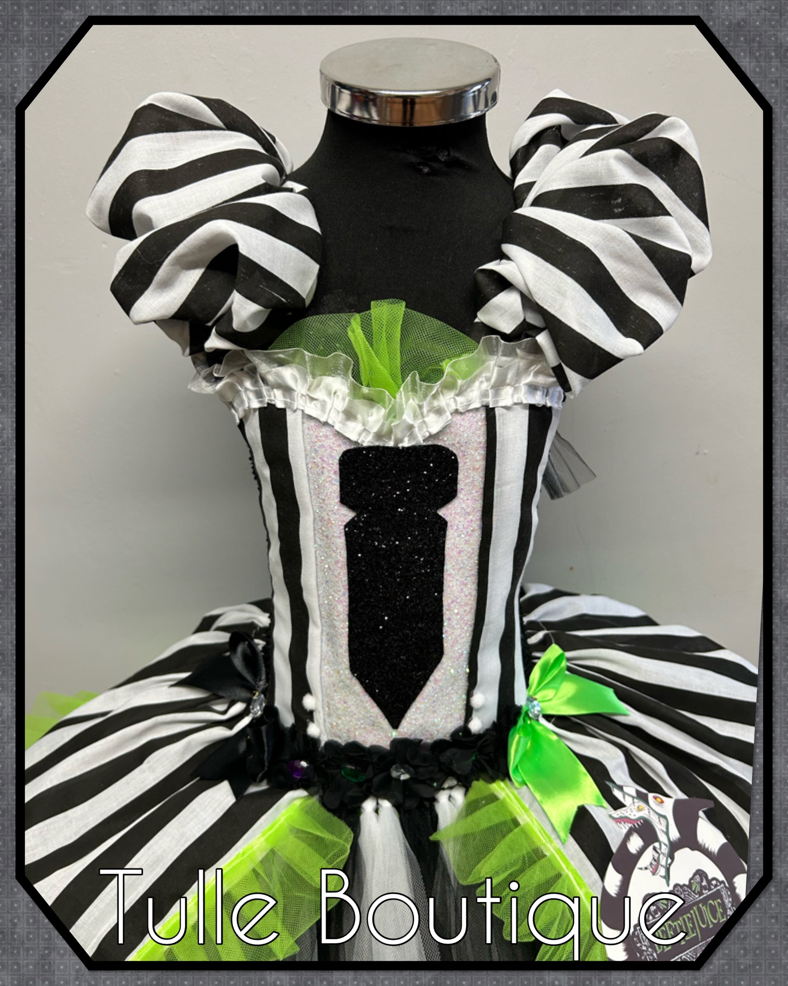 Girls toddlers Beetlejuice tutu dress, ballgown, fancy dress costume