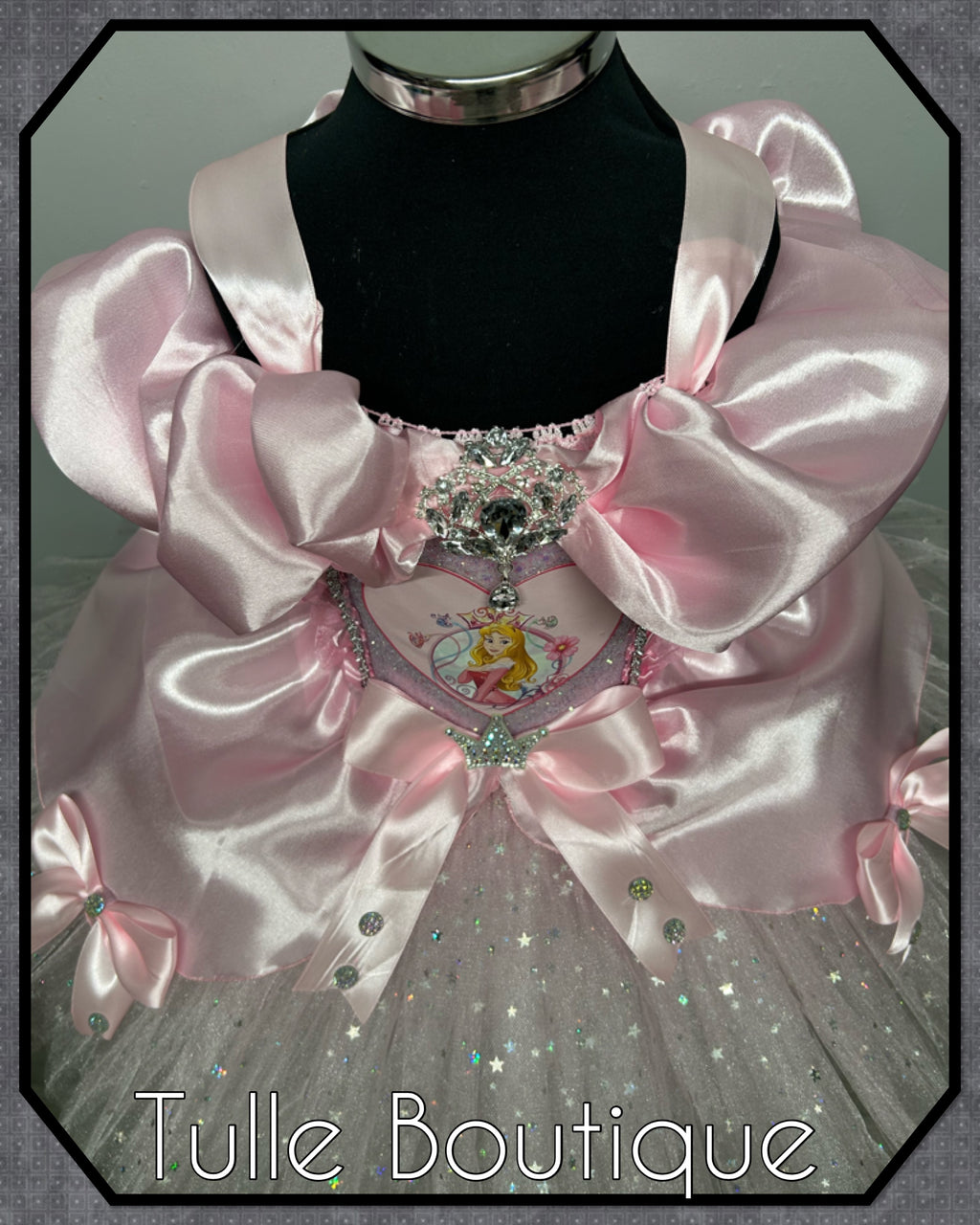 Girls toddlers Princess Aurora pink tutu dress, sleeping beauty ballgown, fancy dress costume