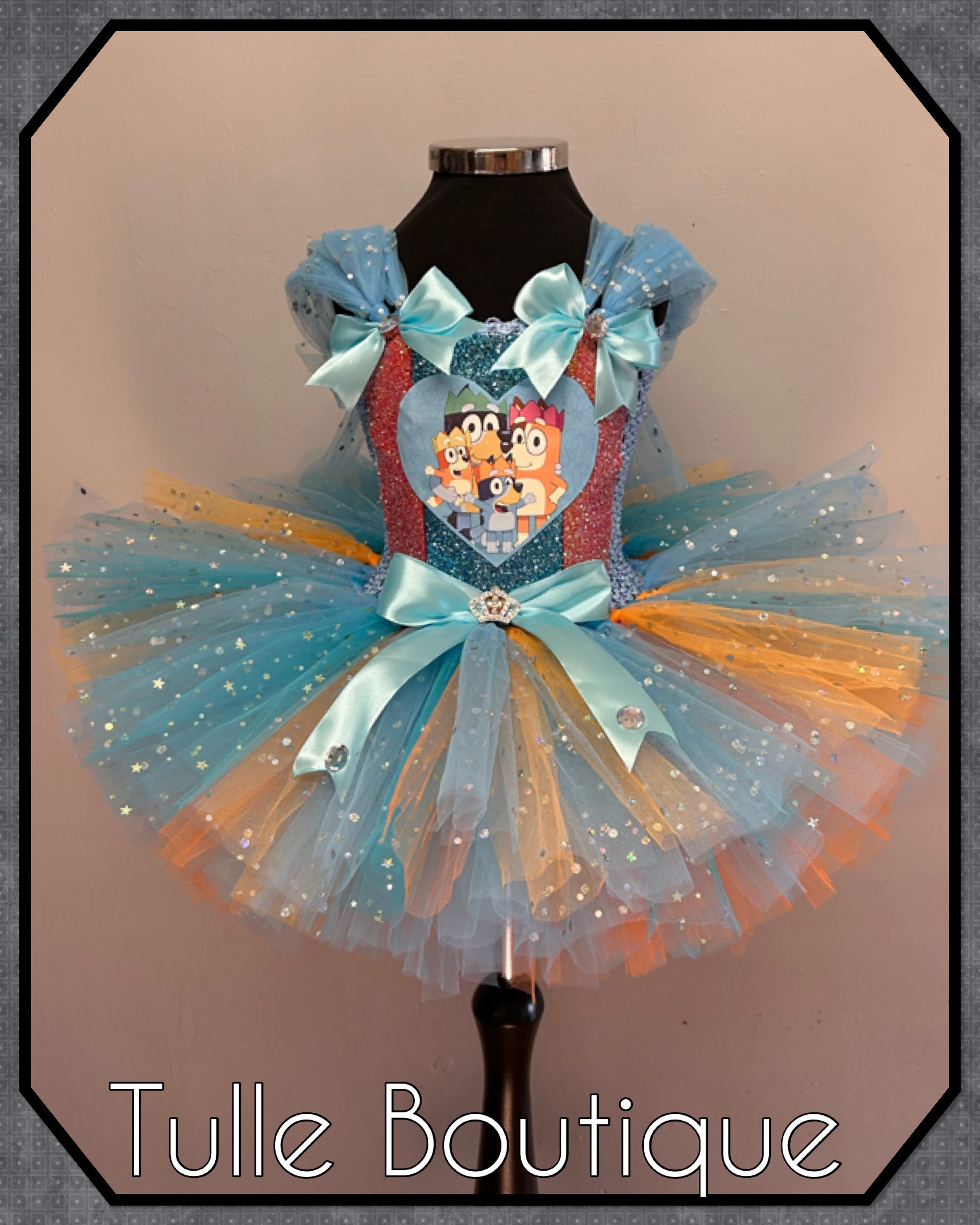 Girls toddlers Bluey tutu dress, ballgown, paw patrol fancy dress costume