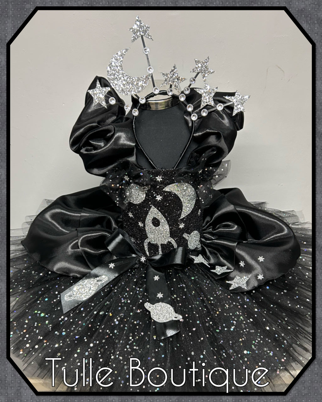 Girls toddlers Glitter Space tutu dress, birthday ballgown, fancy dress costume