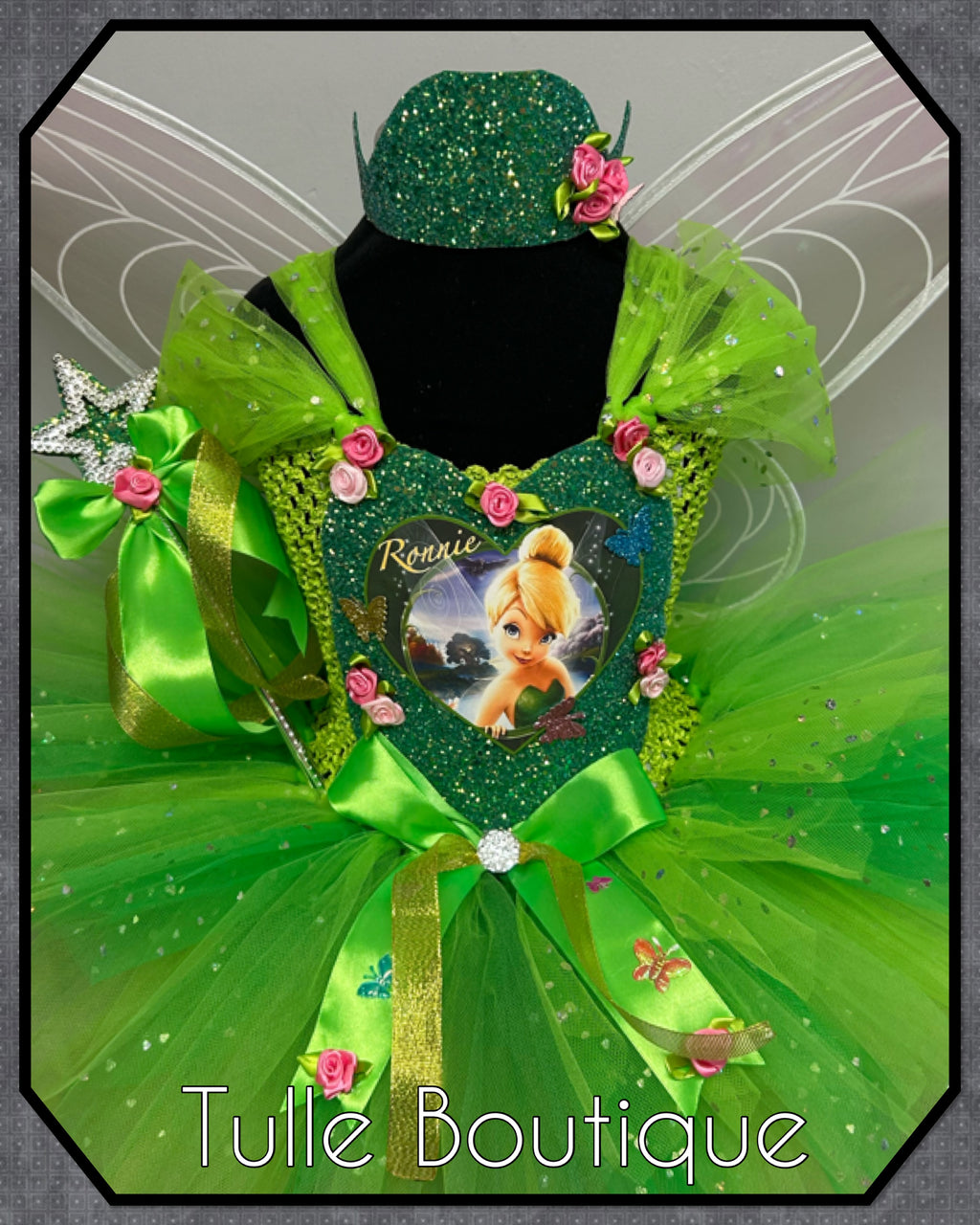 Girls toddlers Tinkerbell green  tutu dress, ballgown, fancy dress costume