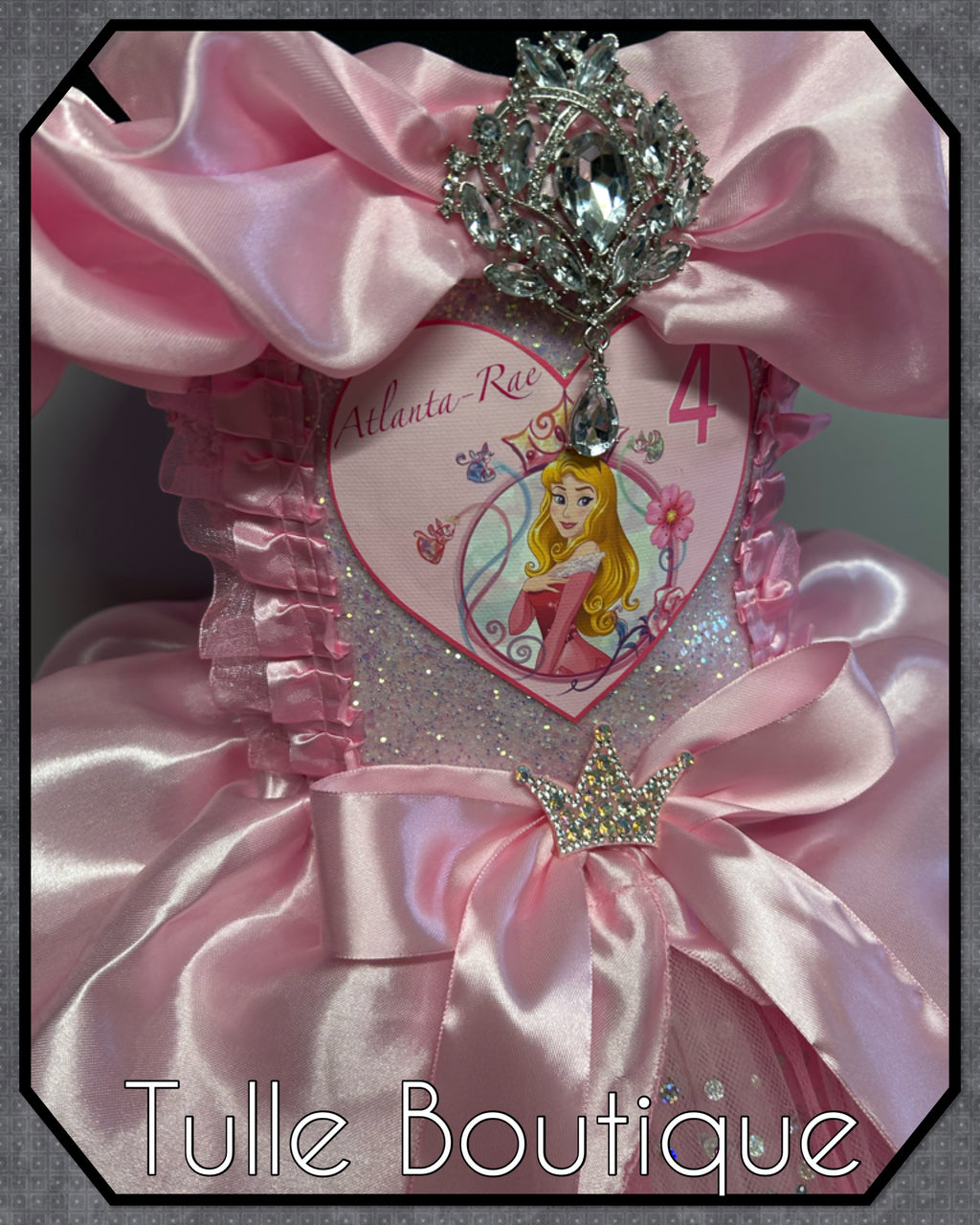 Girls toddlers Princess Aurora pink tutu dress, sleeping beauty ballgown, fancy dress costume