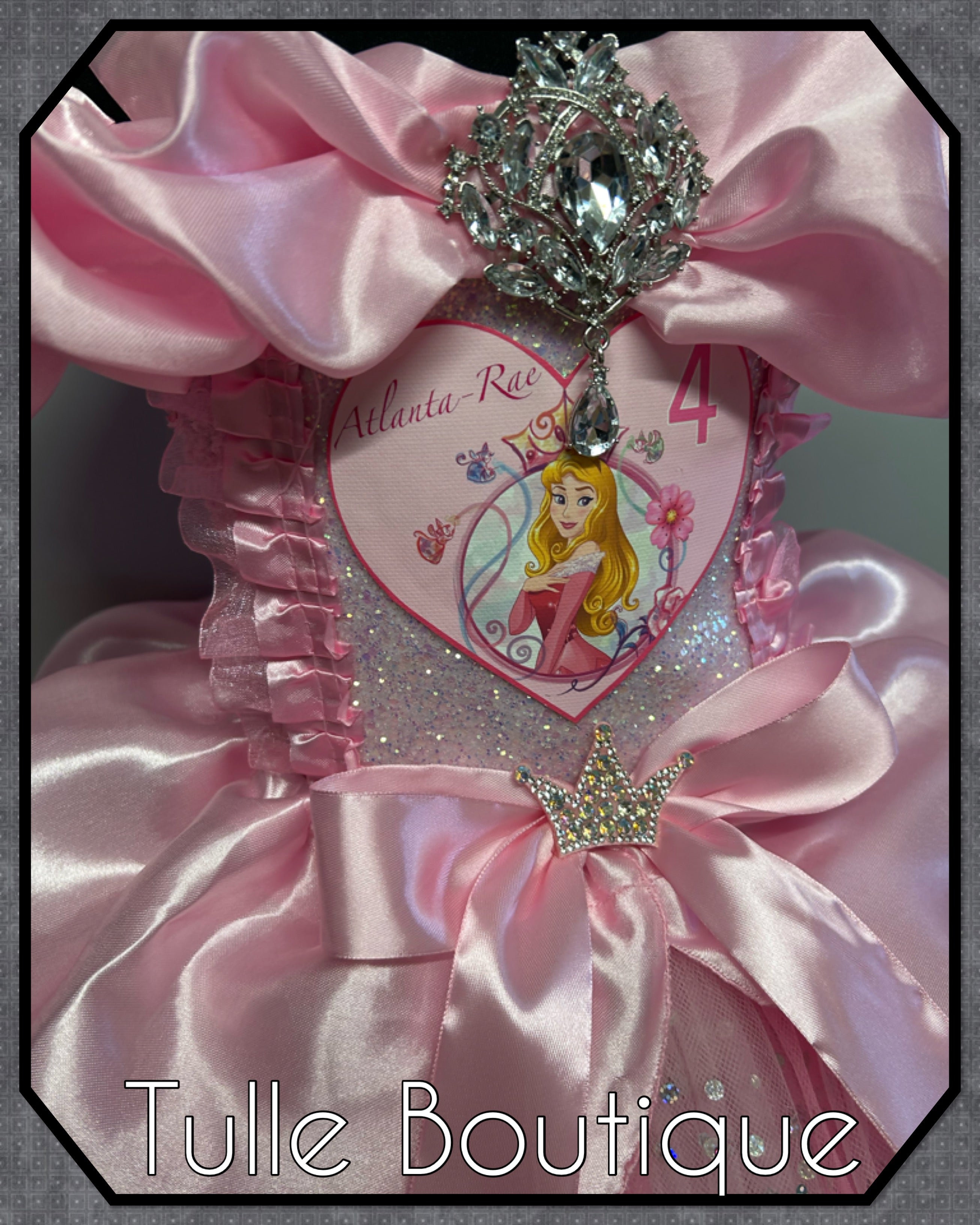 Girls toddlers Princess Aurora pink tutu dress, sleeping beauty ballgown, fancy dress costume