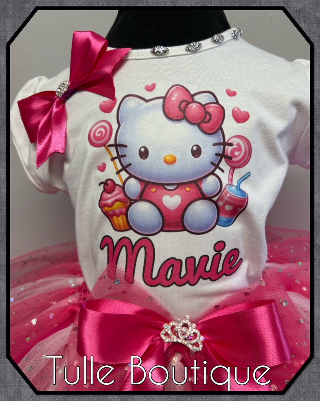 Girls toddlers Hello Kitty birthday tutu outfit fancy dress costume