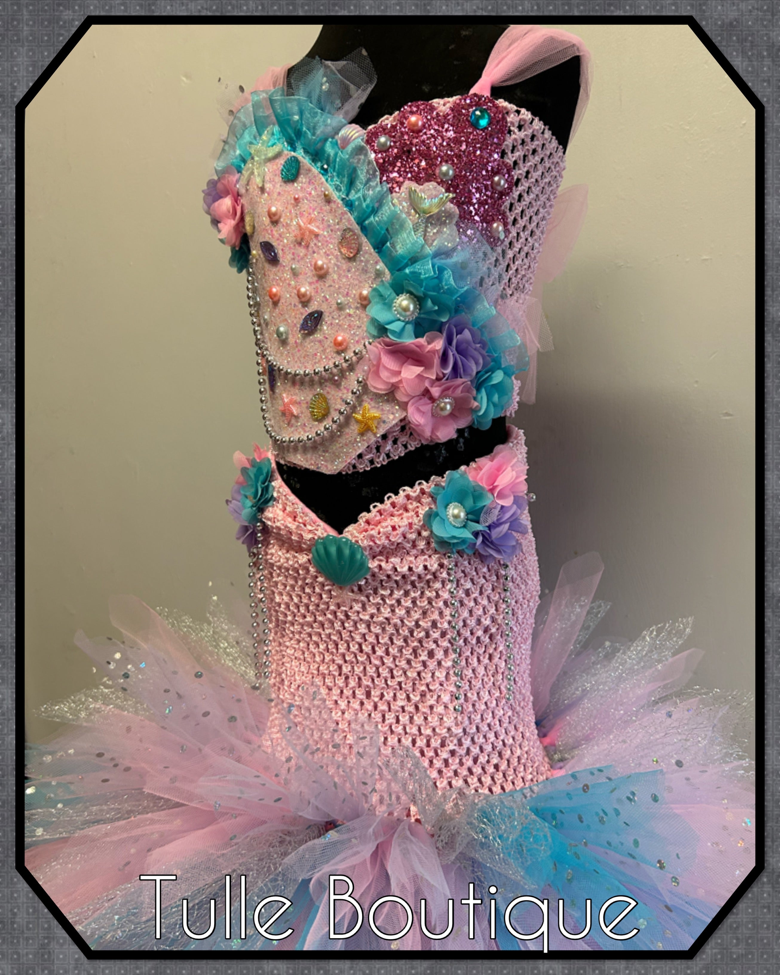 Girls toddlers Mermaid fishtail tutu dress, ballgown, fancy dress costume