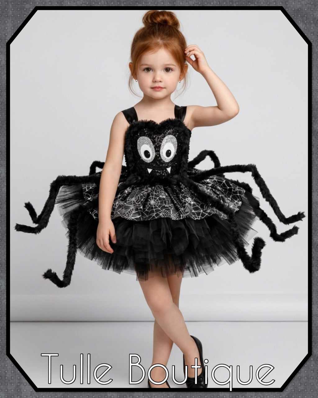 Girls toddlers Sparkly glitter Spider Halloween tutu dress, ballgown, Spider fancy dress costume