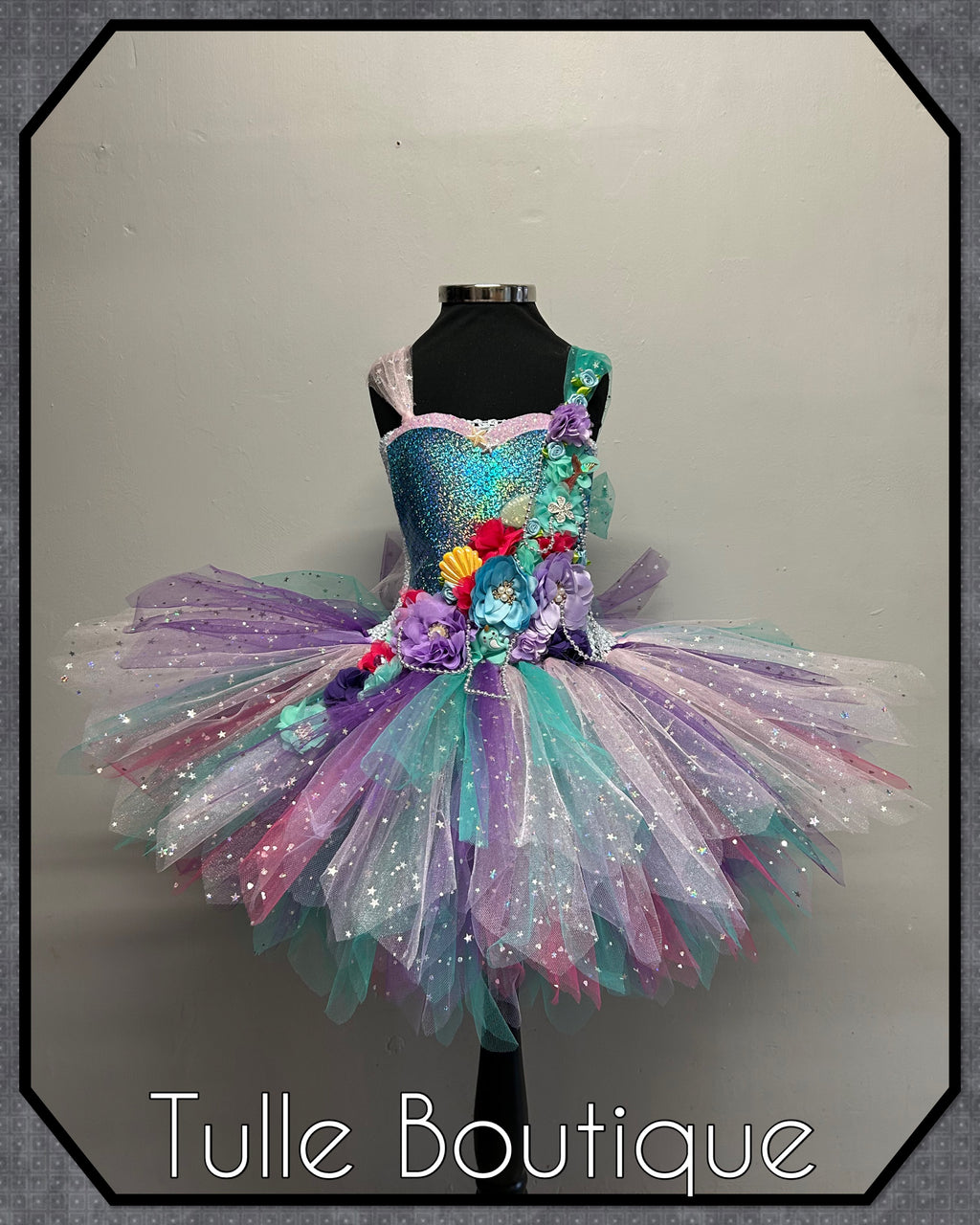 Girls toddlers Floral Mermaid tutu dress,ballgown, fancy dress costume