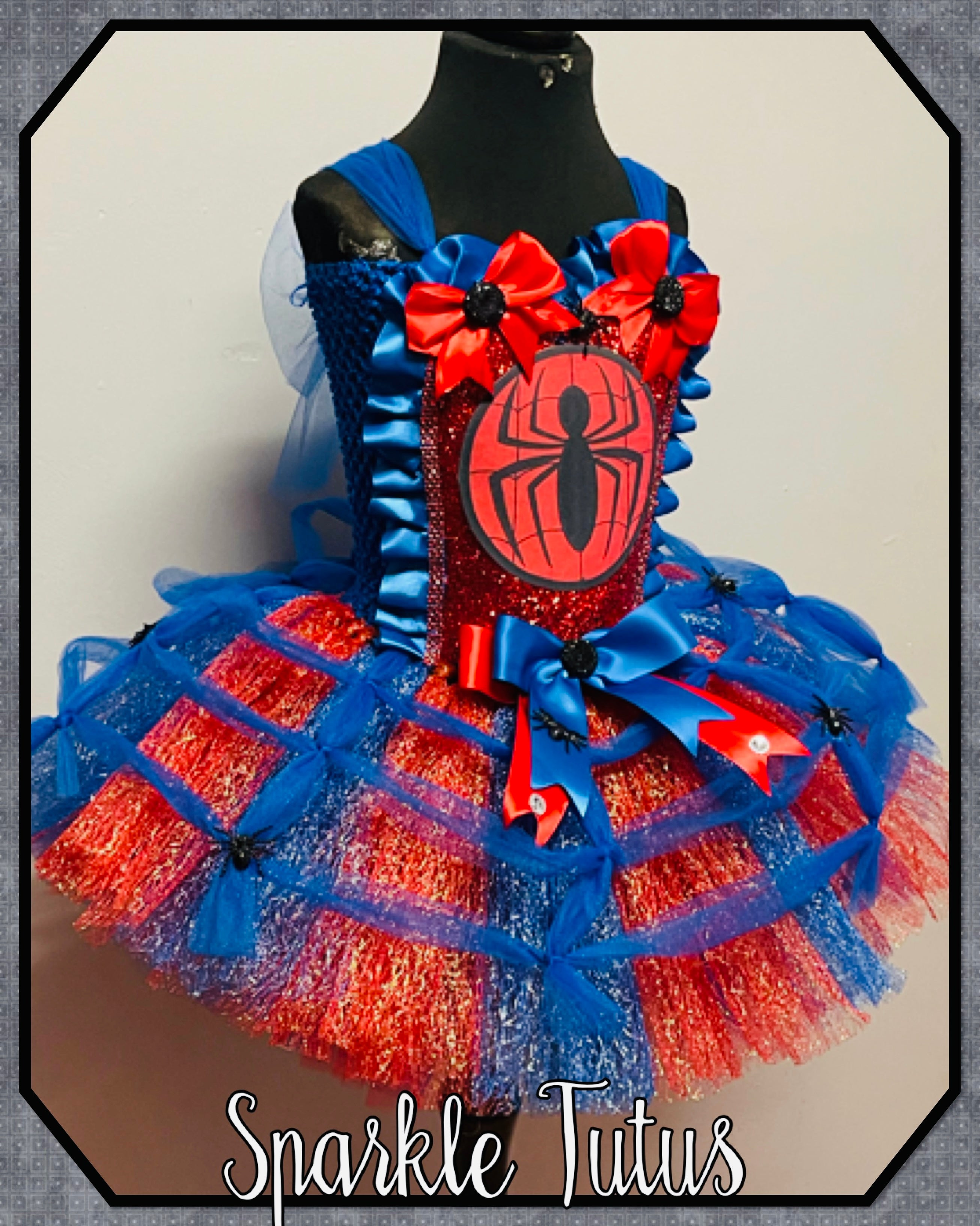 Girls toddlers Spiderman tutu dress, ballgown, fancy dress costume