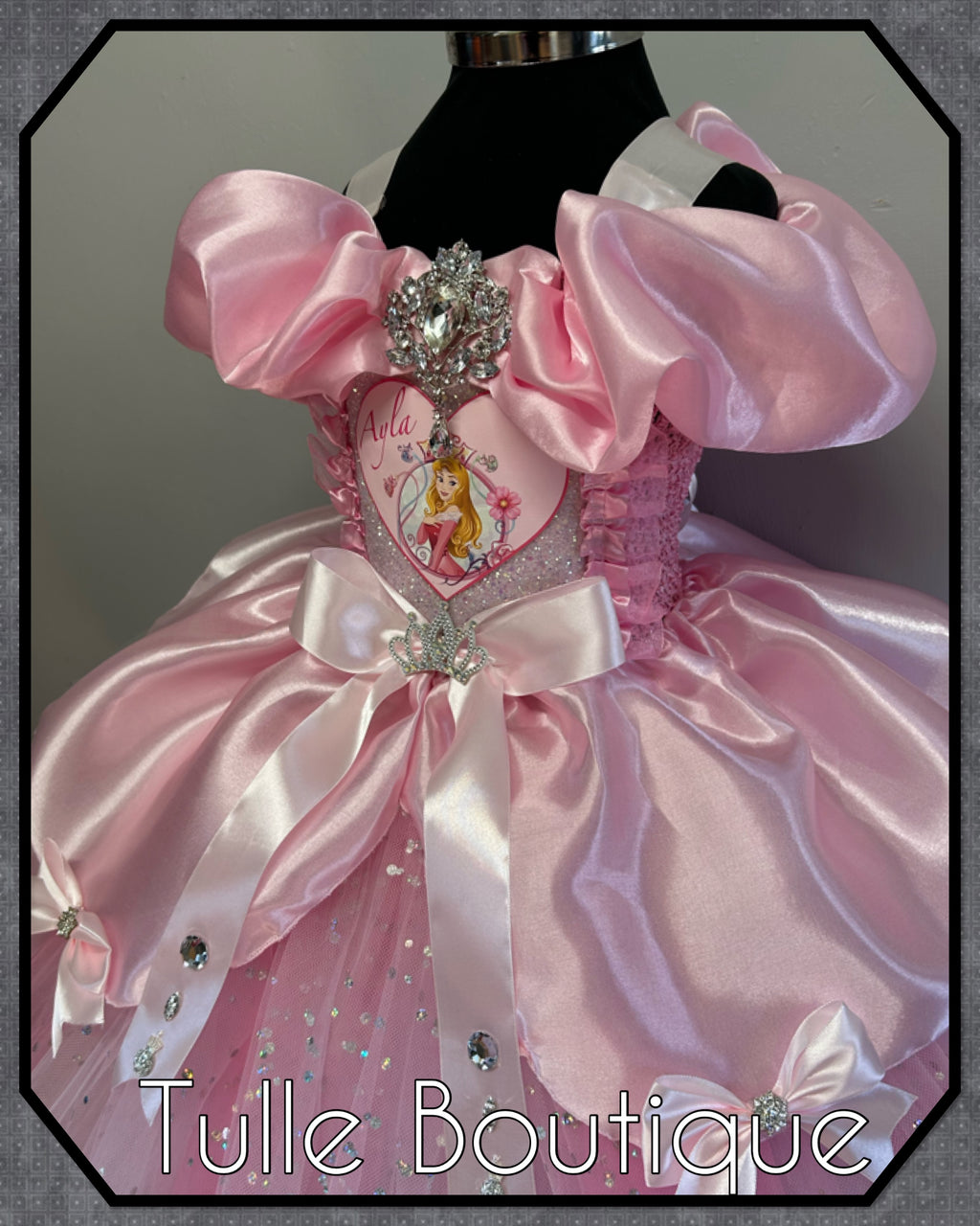 Girls toddlers Princess Aurora sleeping beauty tutu dress, ballgown, fancy dress costume full length