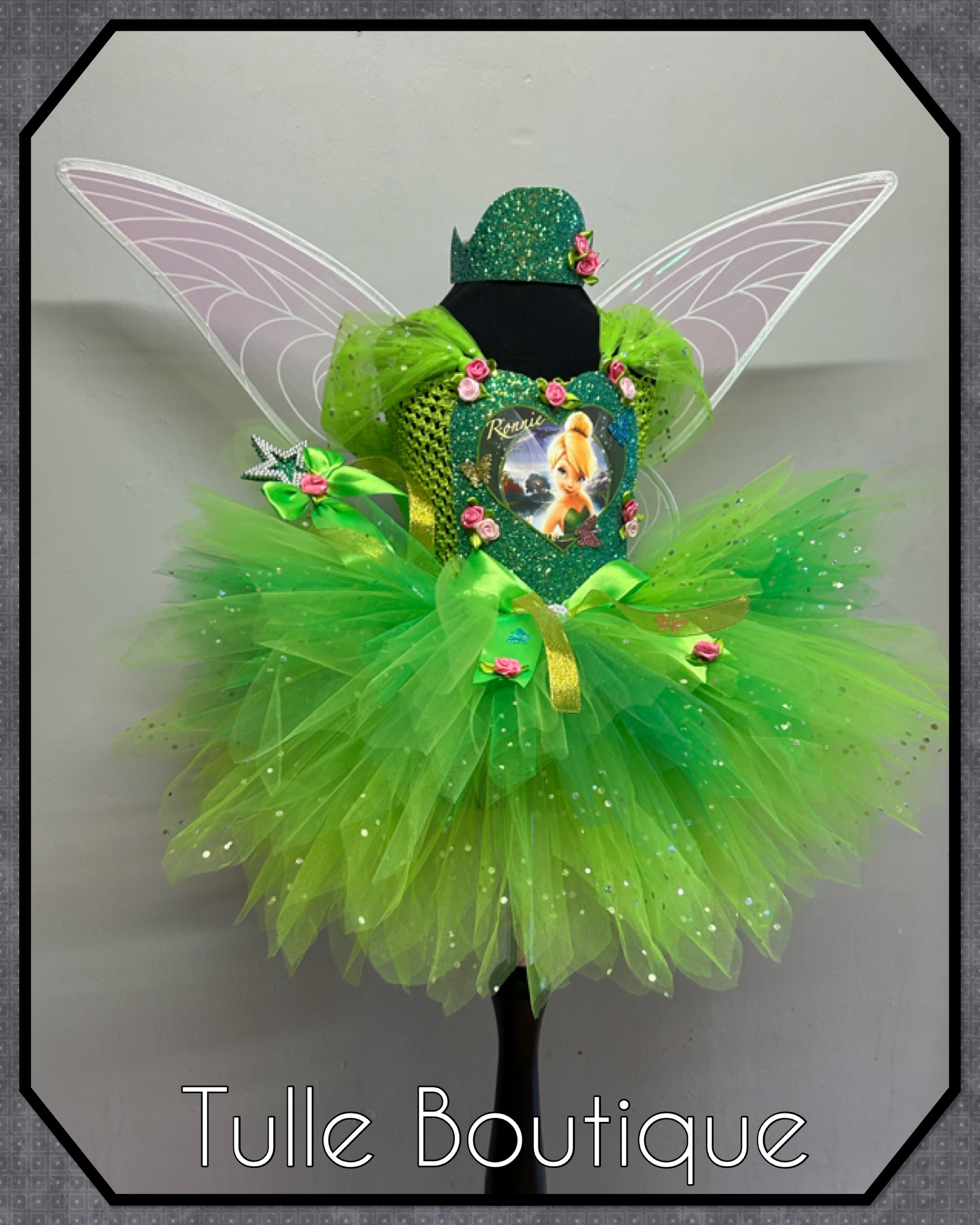 Girls toddlers Tinkerbell green  tutu dress, ballgown, fancy dress costume