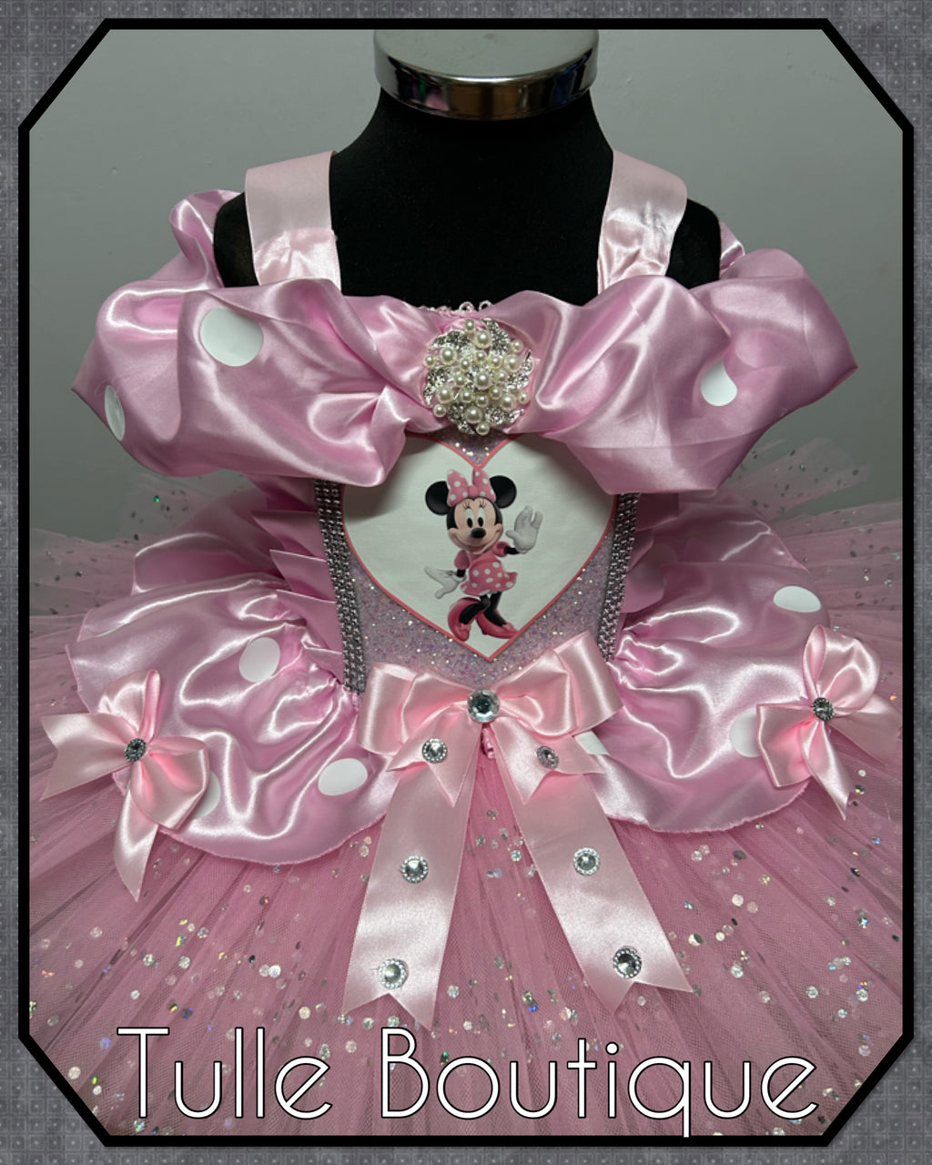 Girls toddlers Minnie Mouse baby pink tutu birthday party dress,ballgown, fancy dress costume