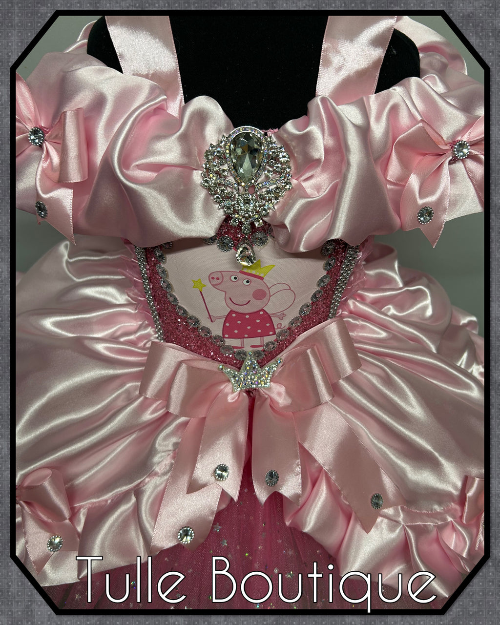 Girls toddlers sparkly Princess peppa pig pink tutu dress, birthday ballgown, fancy dress costume