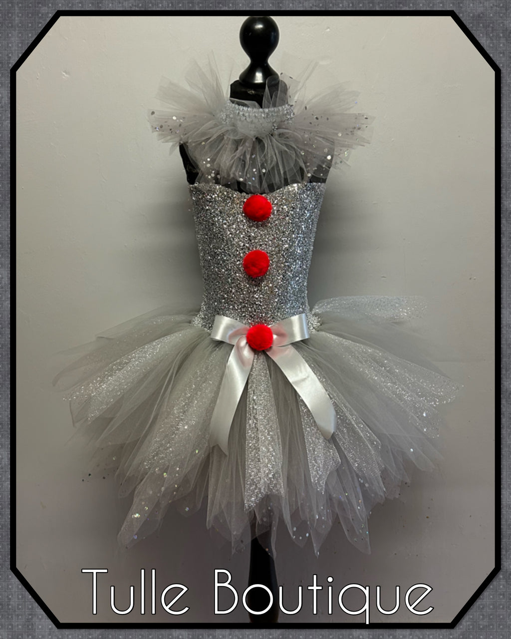 Girls toddlers Pennywise killer clown tutu dress, ballgown, IT fancy dress costume