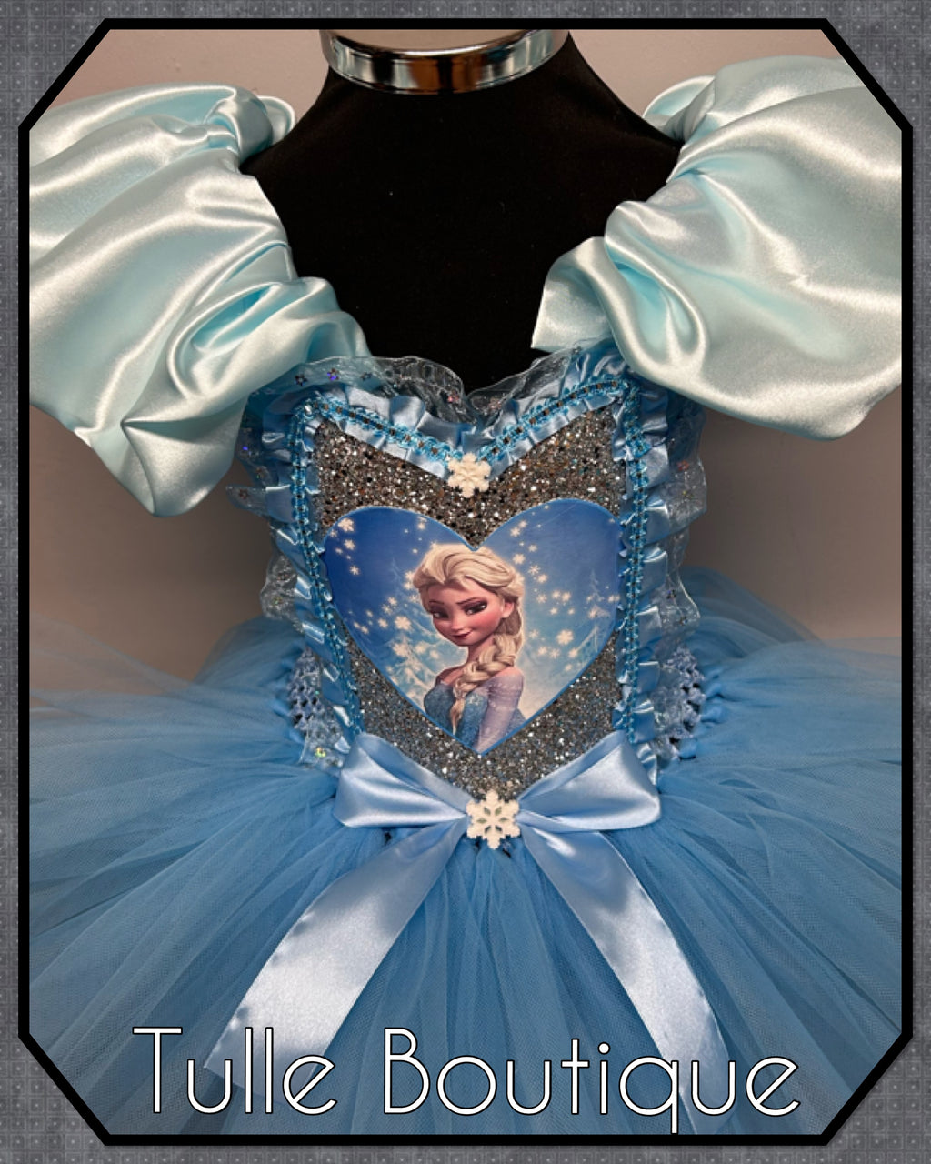 Girls toddlers Princess Elsa frozen tutu birthday party dress,ballgown, fancy dress costume dipped hem