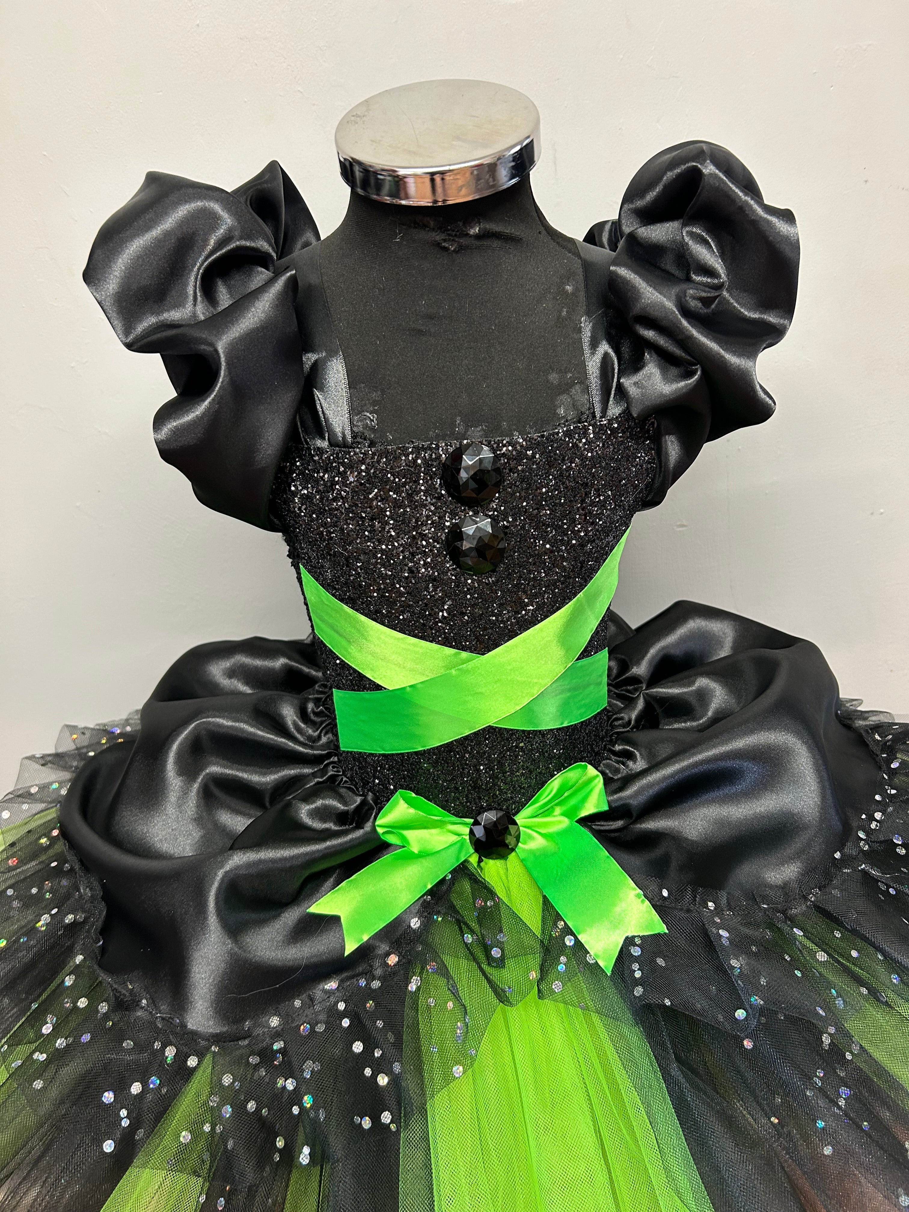 Girls Wicked Elphaba toddlers tutu birthday party dress,ballgown, fancy dress costume