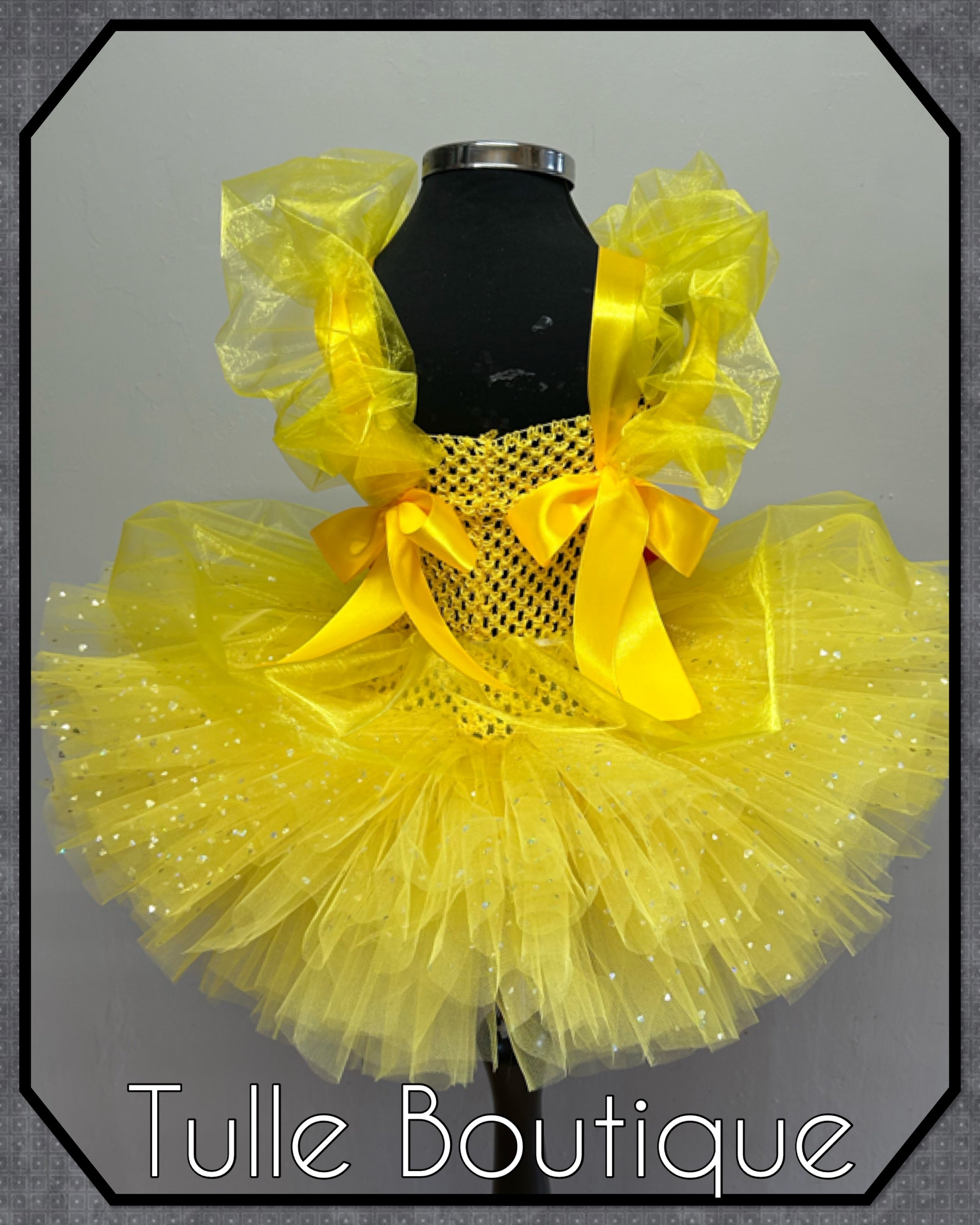 Girls toddlers Princess Belle tutu dress, beauty and the beast ballgown, fancy dress costume