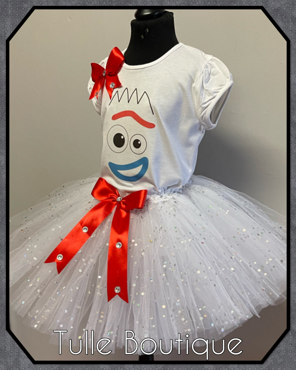 Girls toddlers Toy Story Forky birthday tshirt and tutu outfit fancy dress costume