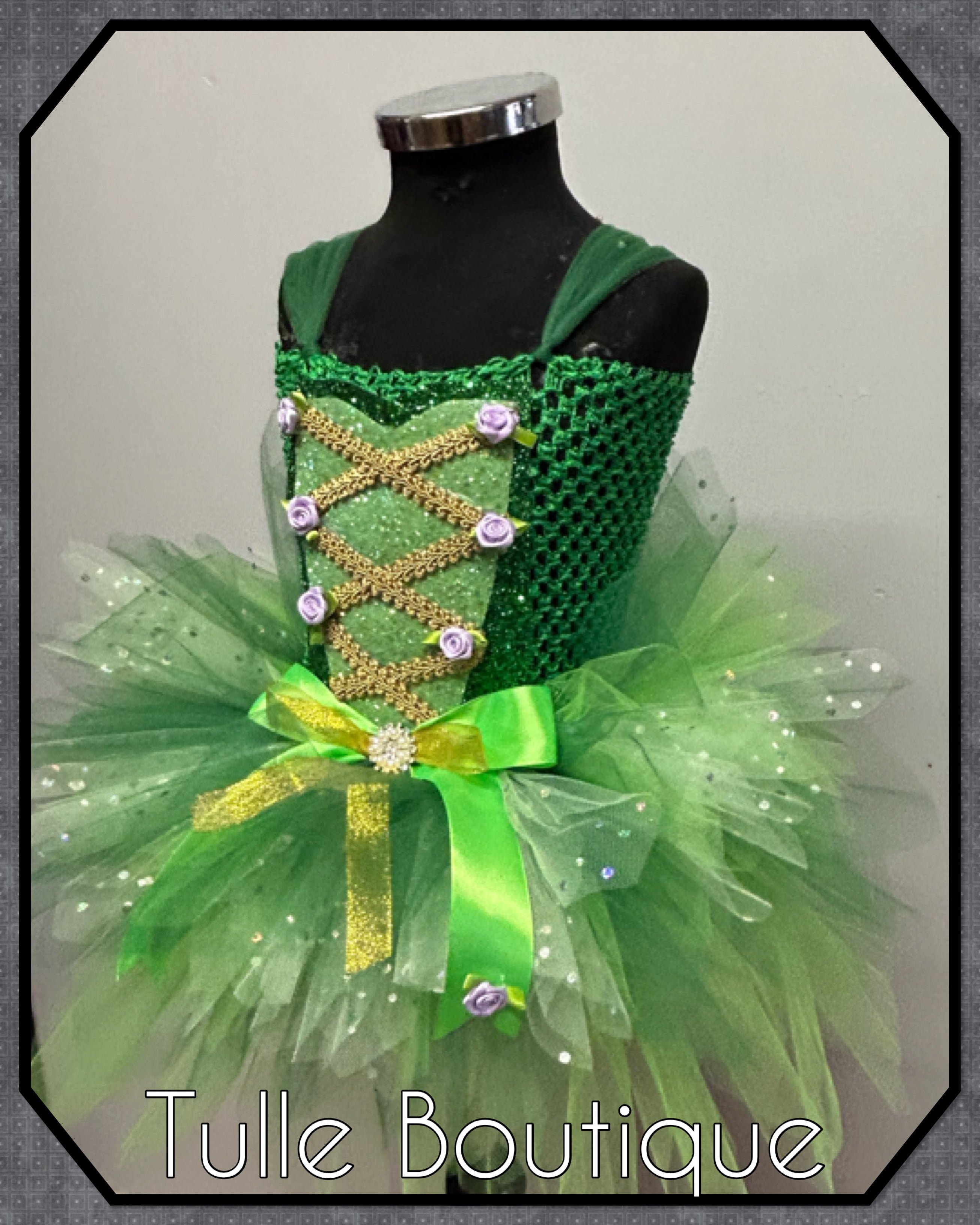 Girls toddlers Tinkerbell green  tutu dress, ballgown, fancy dress costume