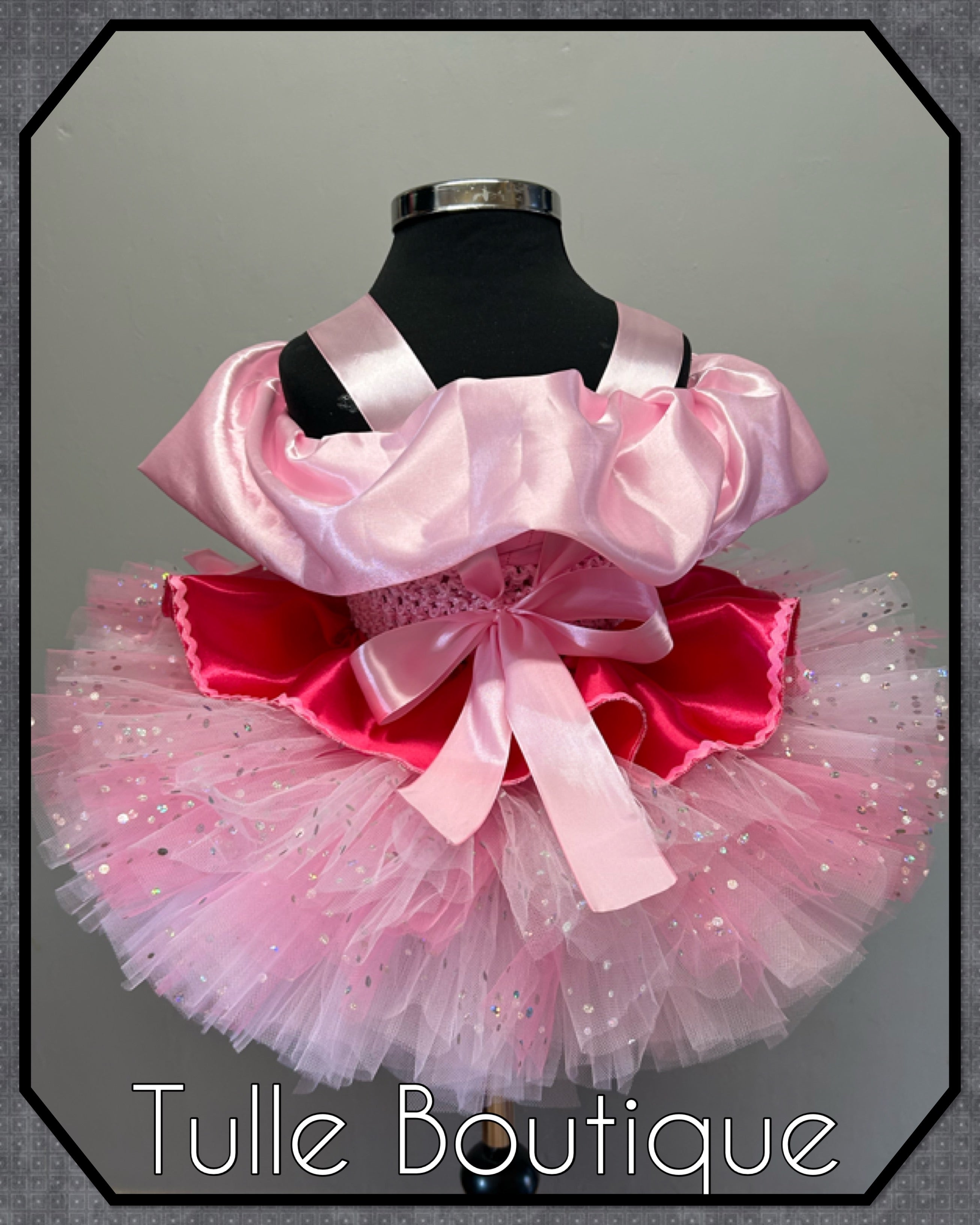 Girls toddlers Care Bears Princess pink tutu dress, sleeping beauty ballgown, fancy dress costume