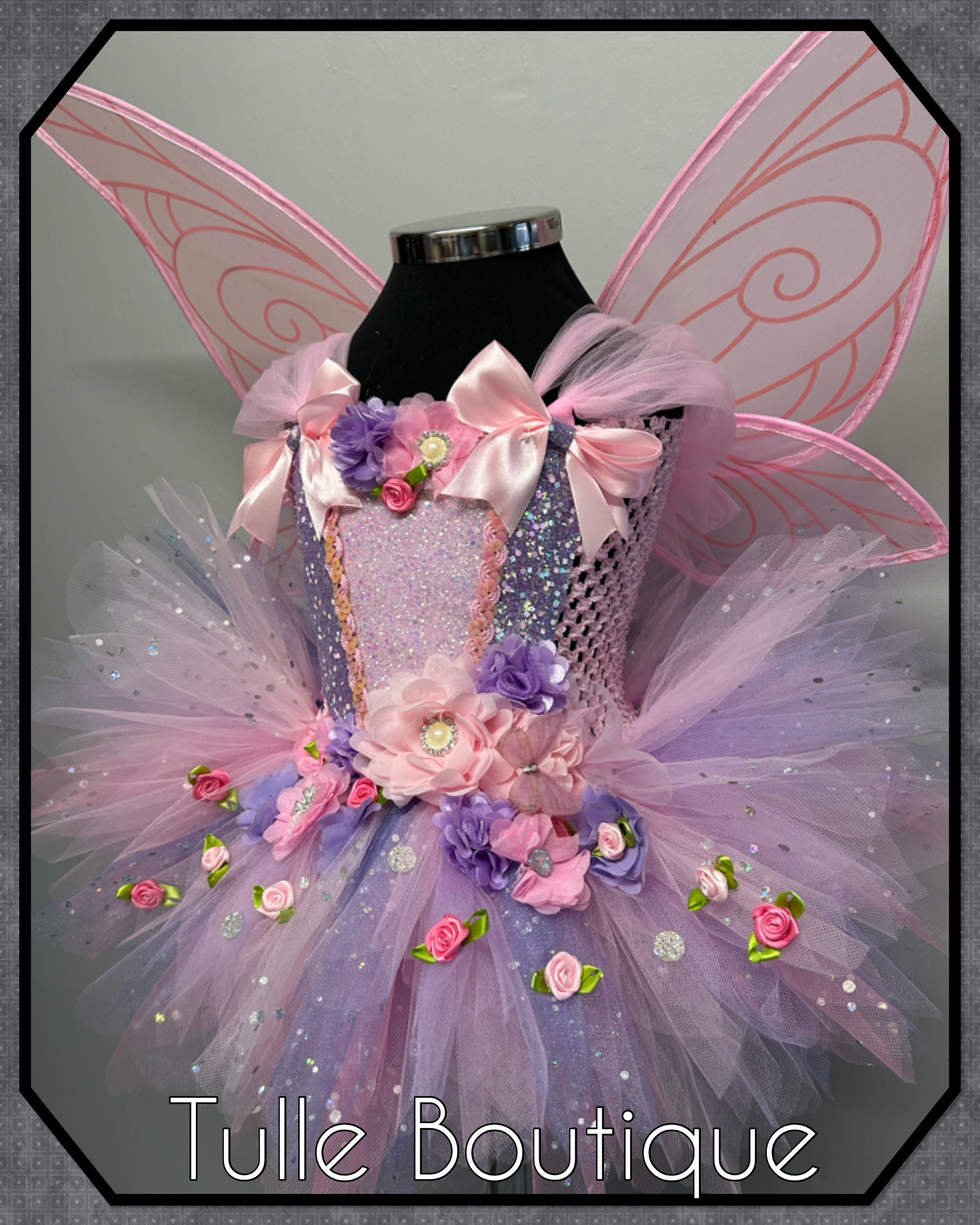 Girls toddlers Lana fairy tutu dress pinks and lilac, ballgown, fancy dress costume
