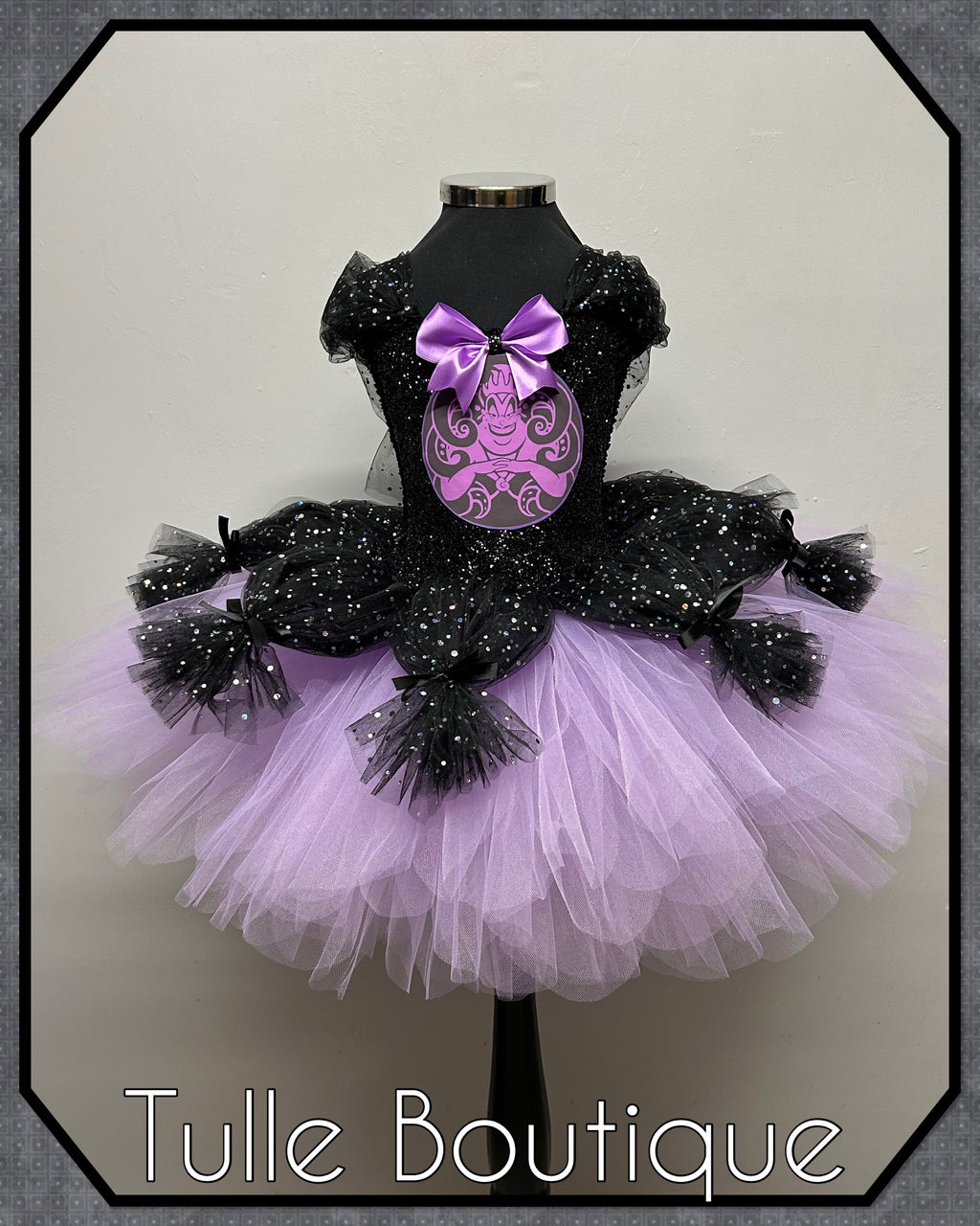 Girls toddlers Ursula tutu dress, sea witch ballgown, fancy dress costume