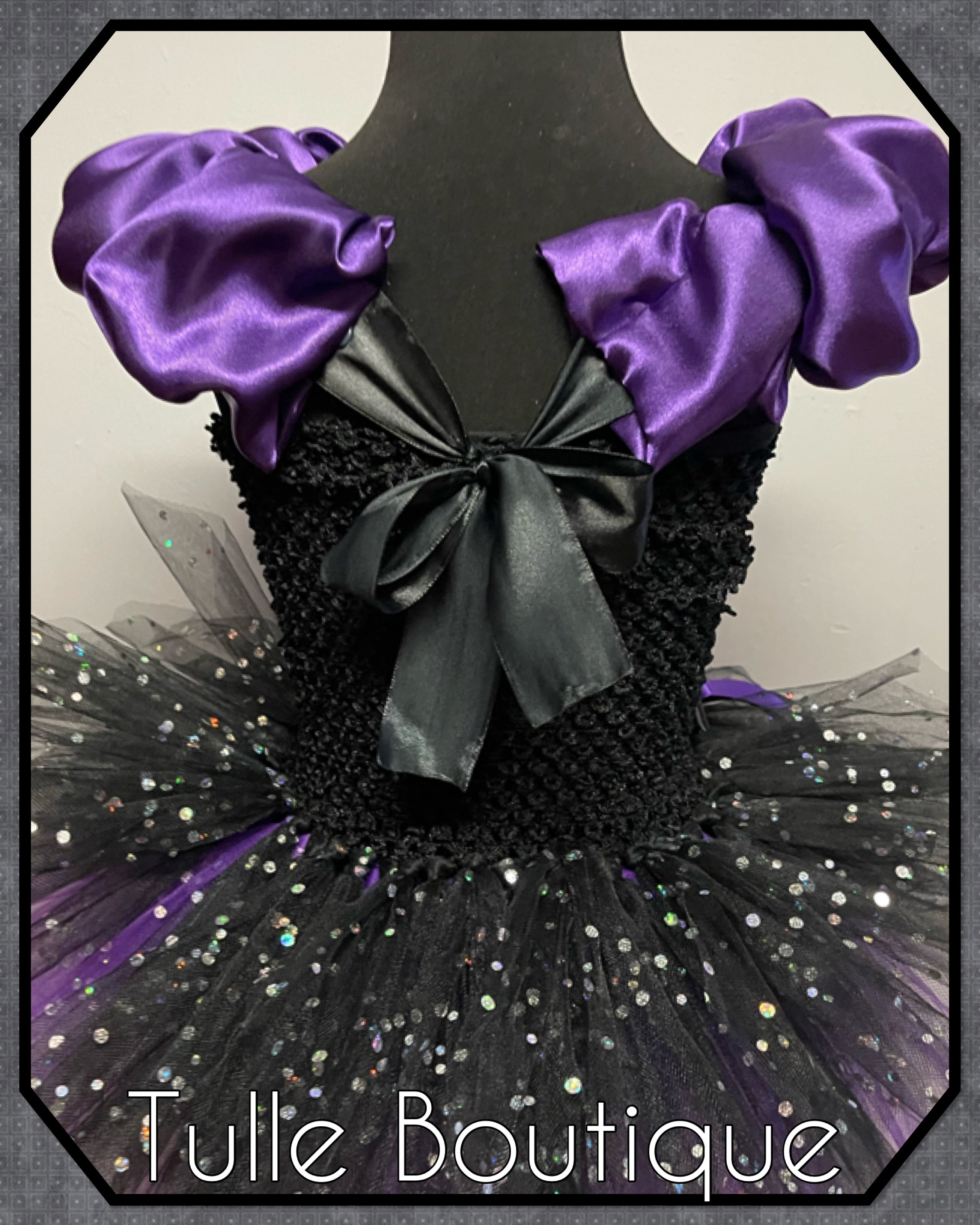 Girls toddlers Halloween witch on a broom tutu dress, ballgown, fancy dress costume