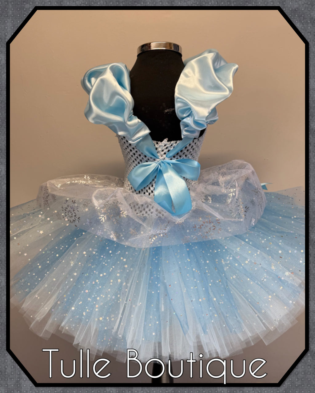 Girls toddlers Princess Elsa sky blue satin tutu dress, frozen ballgown, fancy dress costume
