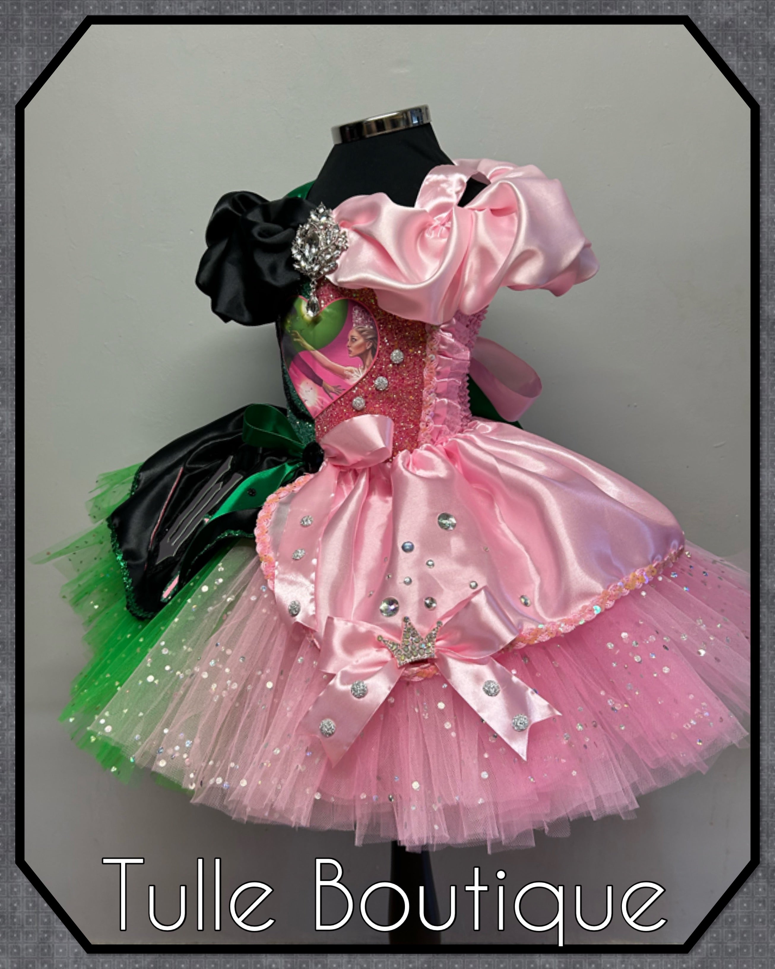 Girls toddlers Wicked Glinda and Elphaba tutu dress, ballgown, fancy dress costume