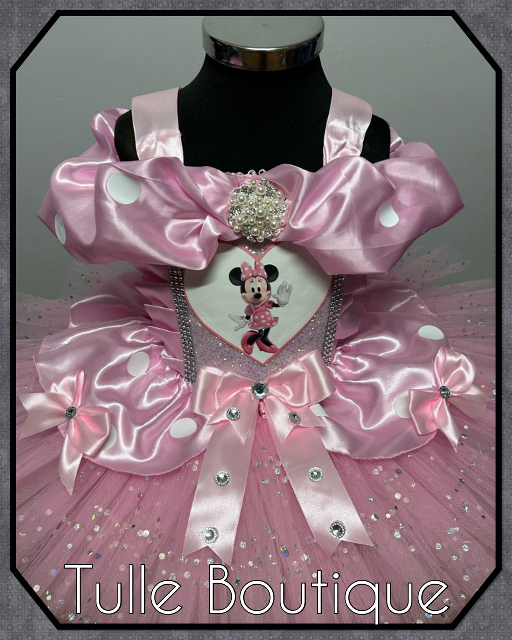 Girls toddlers Minnie Mouse baby pink tutu birthday party dress,ballgown, fancy dress costume