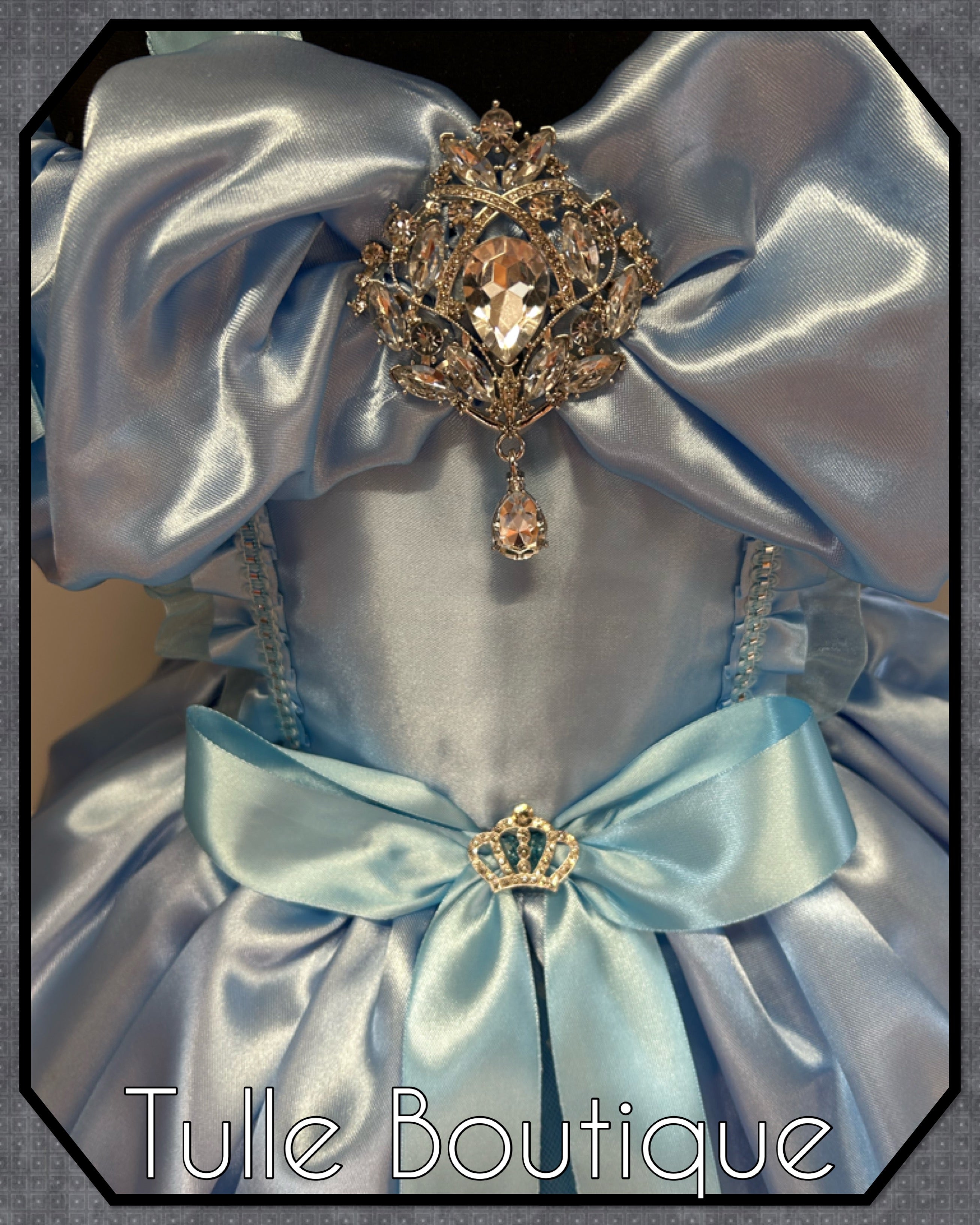 Girls toddlers Princess Cinderella baby blue tutu dress, ballgown, fancy dress costume full length