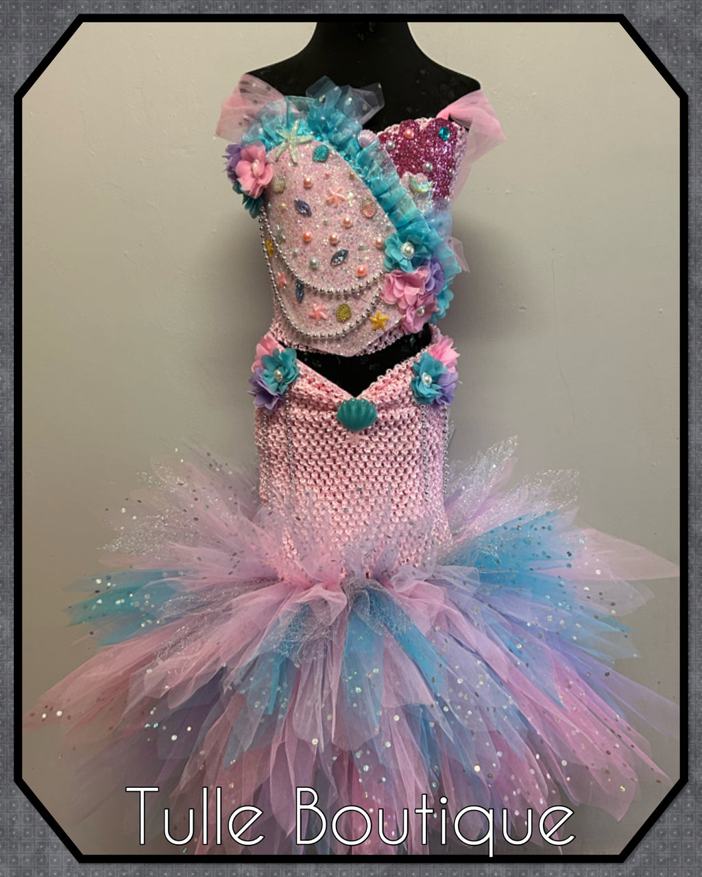 Girls toddlers Mermaid fishtail tutu dress, ballgown, fancy dress costume