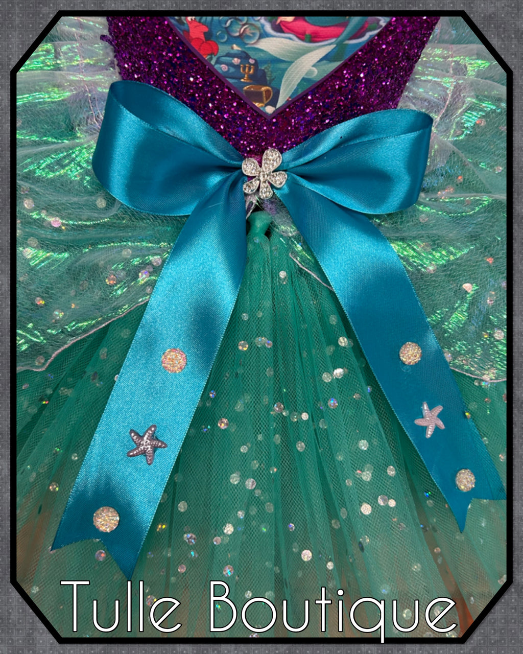 Girls toddlers The little mermaid Princess Ariel tutu birthday party dress,ballgown, fancy dress costume