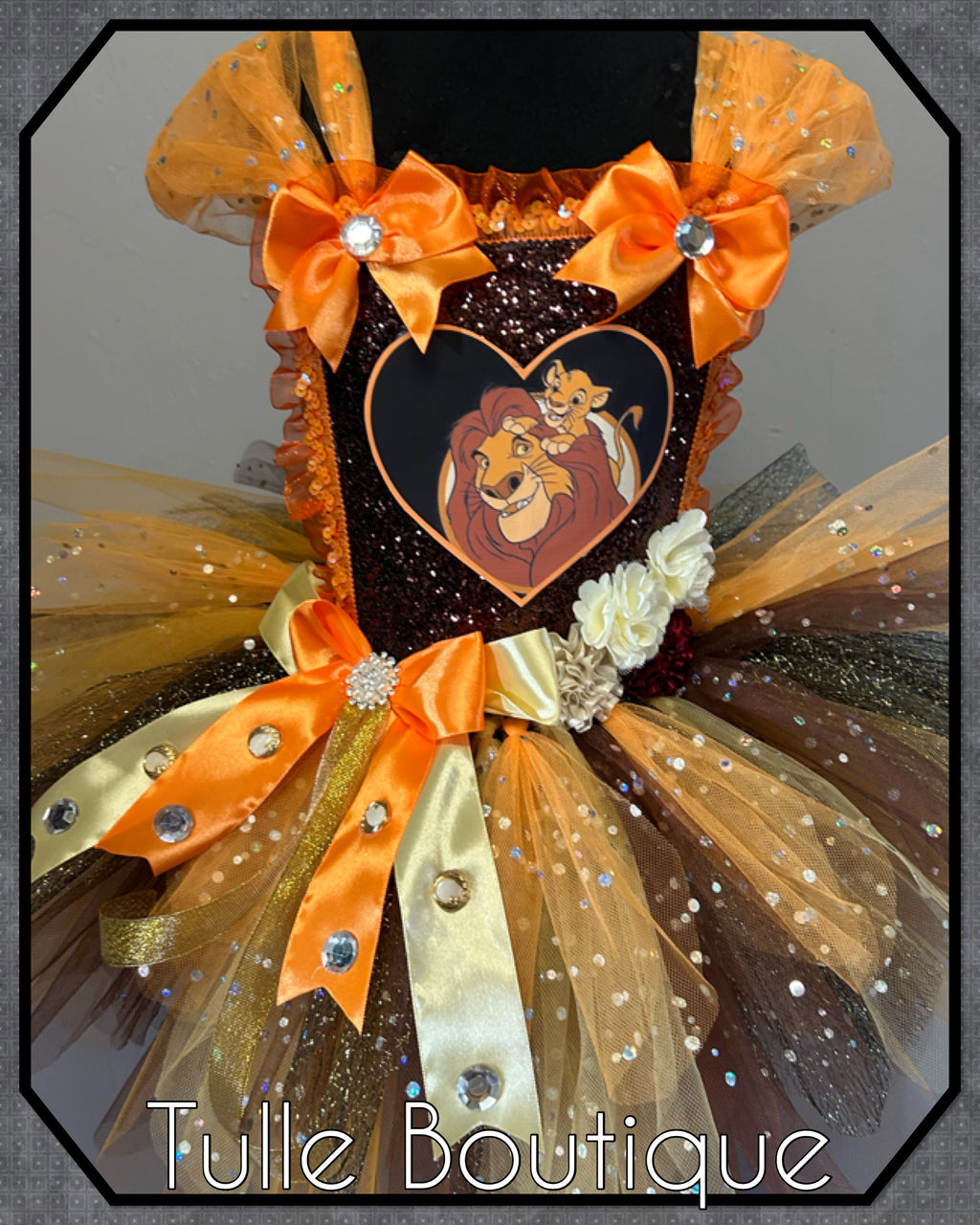 Girls toddlers Lion King Mufasa and Simba tutu dress, ballgown, fancy dress costume