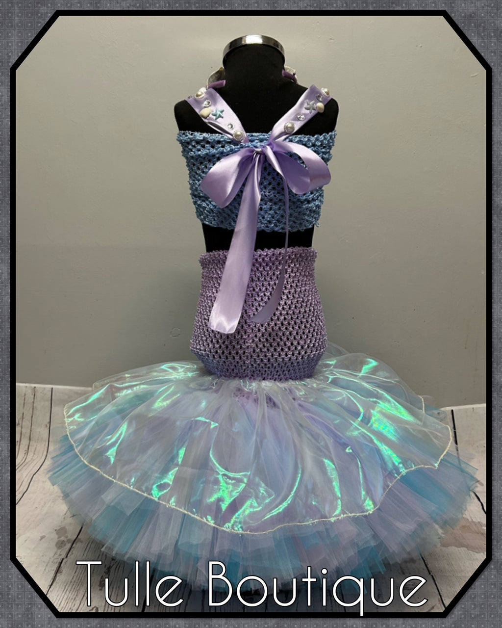 Girls toddlers Mermaid shell fishtail tutu dress, ballgown, fancy dress costume