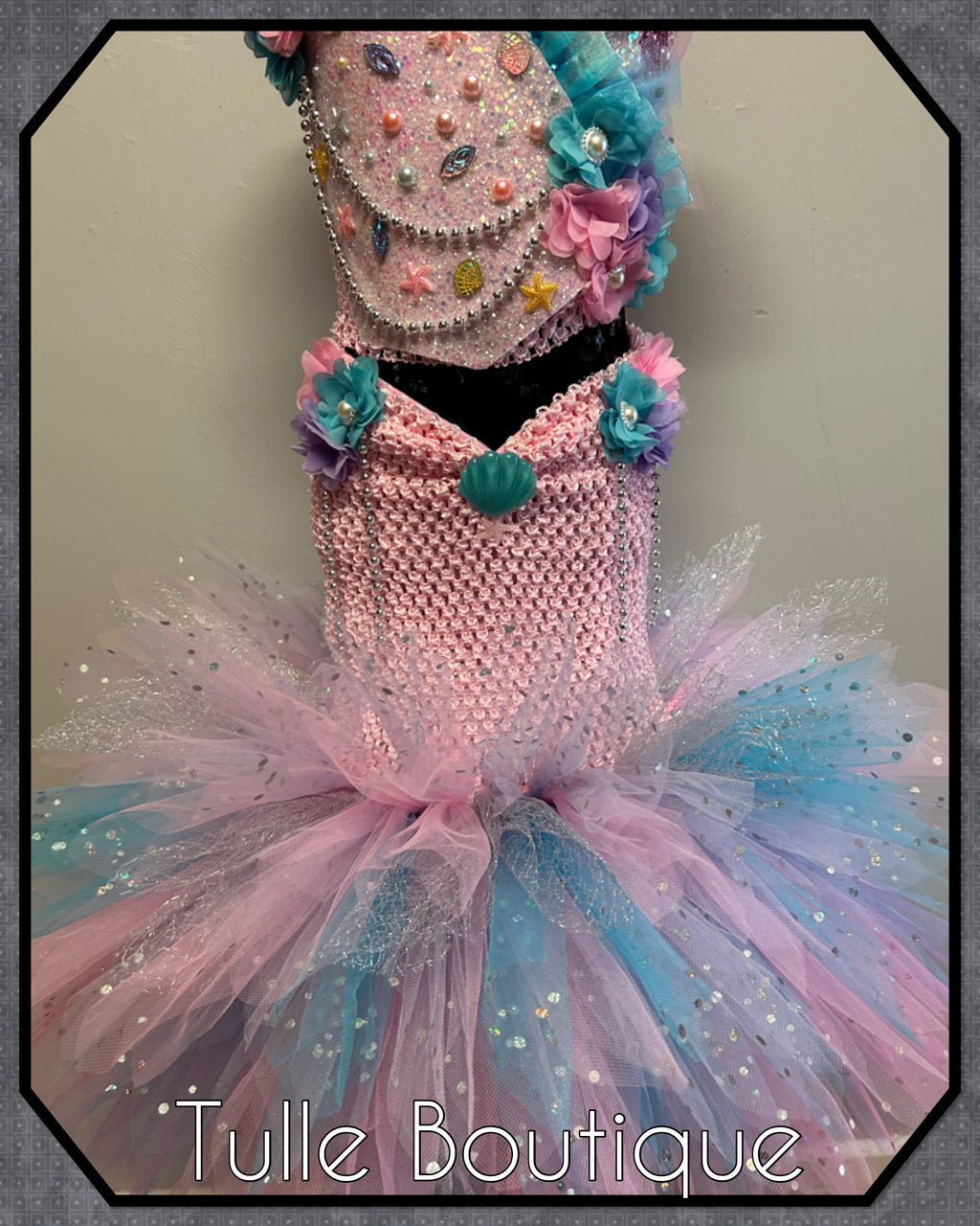 Girls toddlers Mermaid fishtail tutu dress, ballgown, fancy dress costume