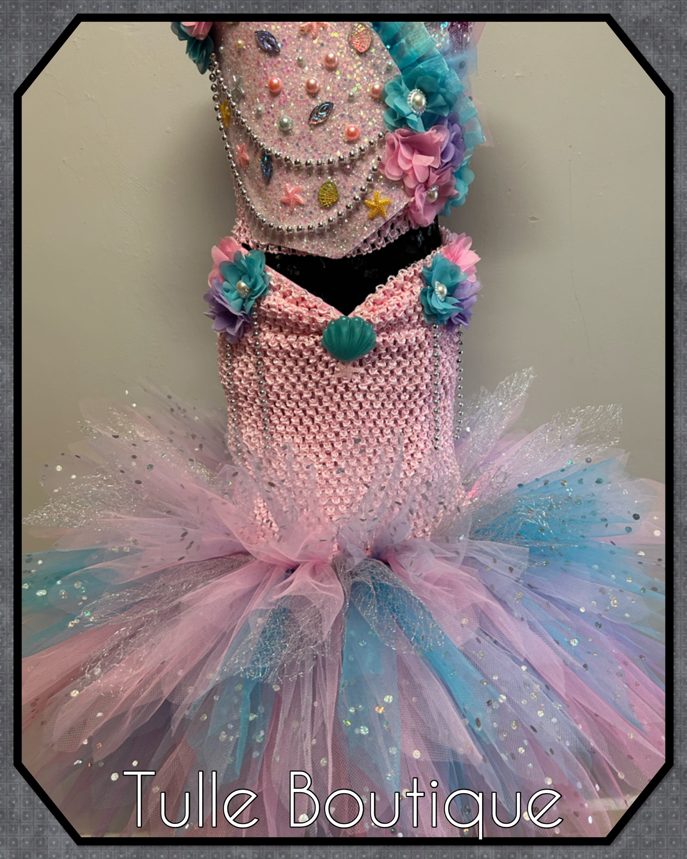 Girls toddlers Mermaid fishtail tutu dress, ballgown, fancy dress costume